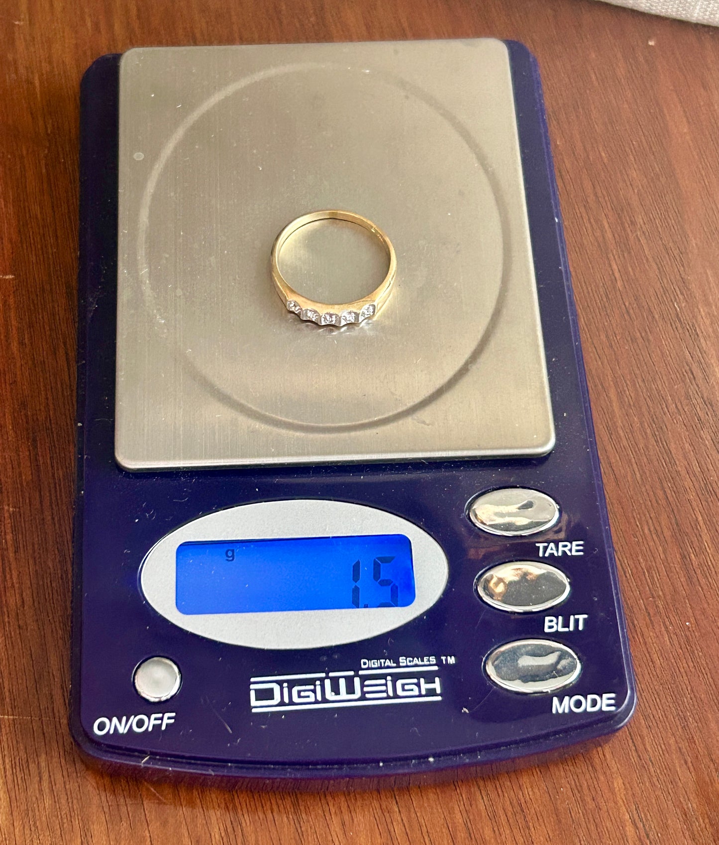 Vintage 10k Yellow Gold Diamond Accent Band Ring Sz 7.75