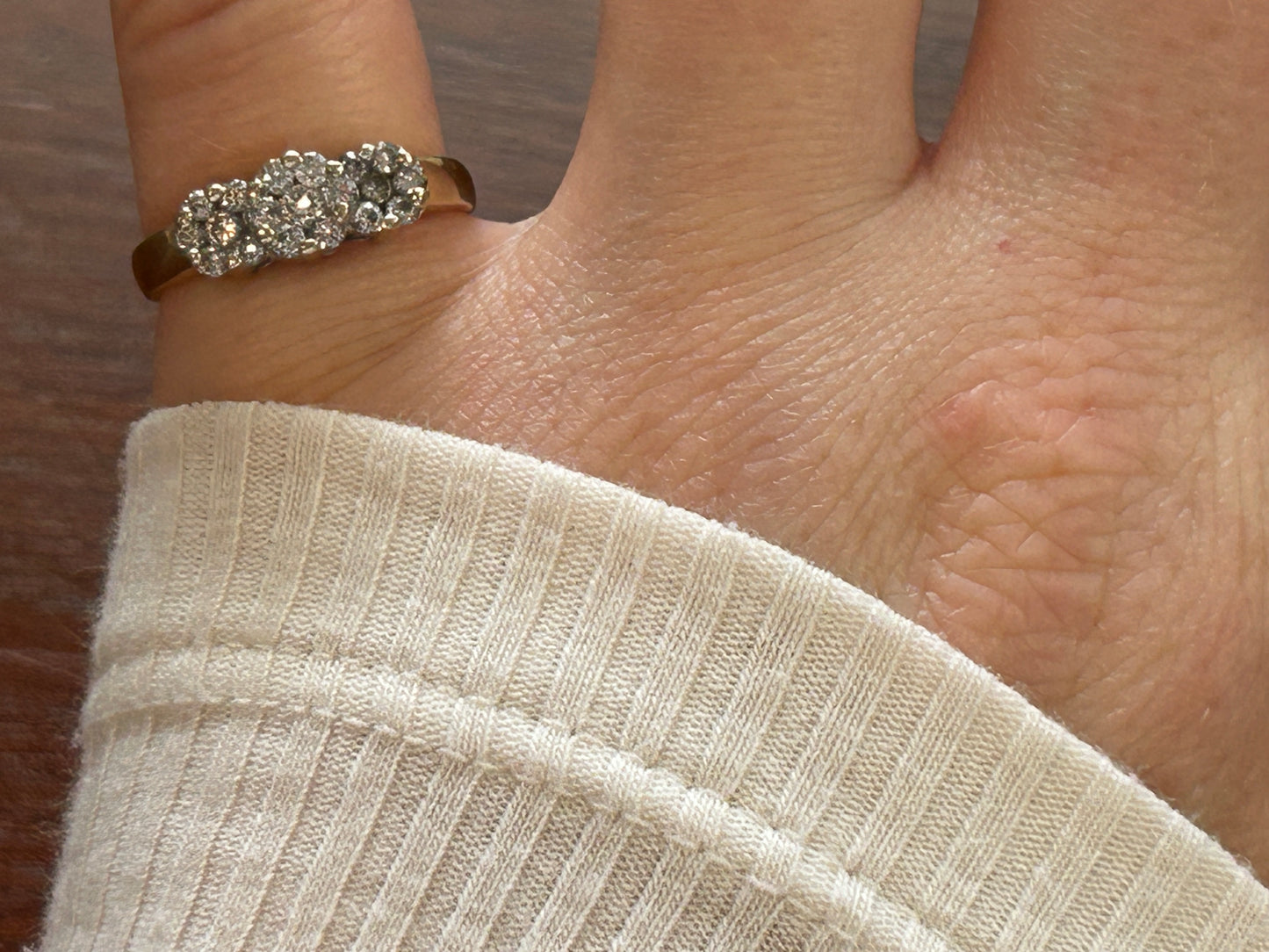 Vintage 14k Yellow Gold .40ctw Diamond Cluster Ring Sz 5.5