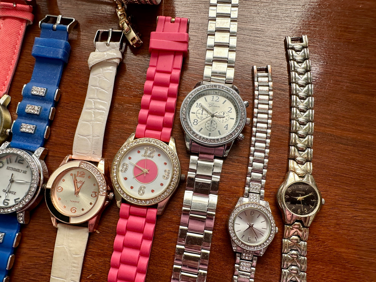Vintage to Now Womens Wristwatch Watch Lot Gold Silver Rhinestone Quartz