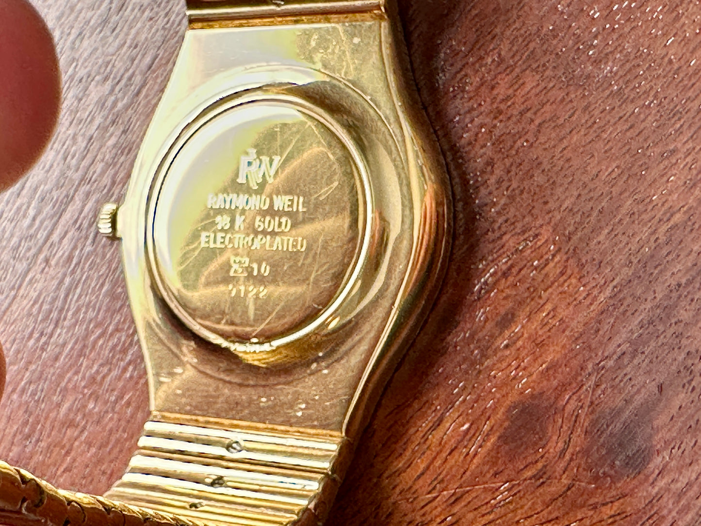 Vintage Raymond Weil 18k Yellow Gold Electro Gold Plate Wristwatch in Box
