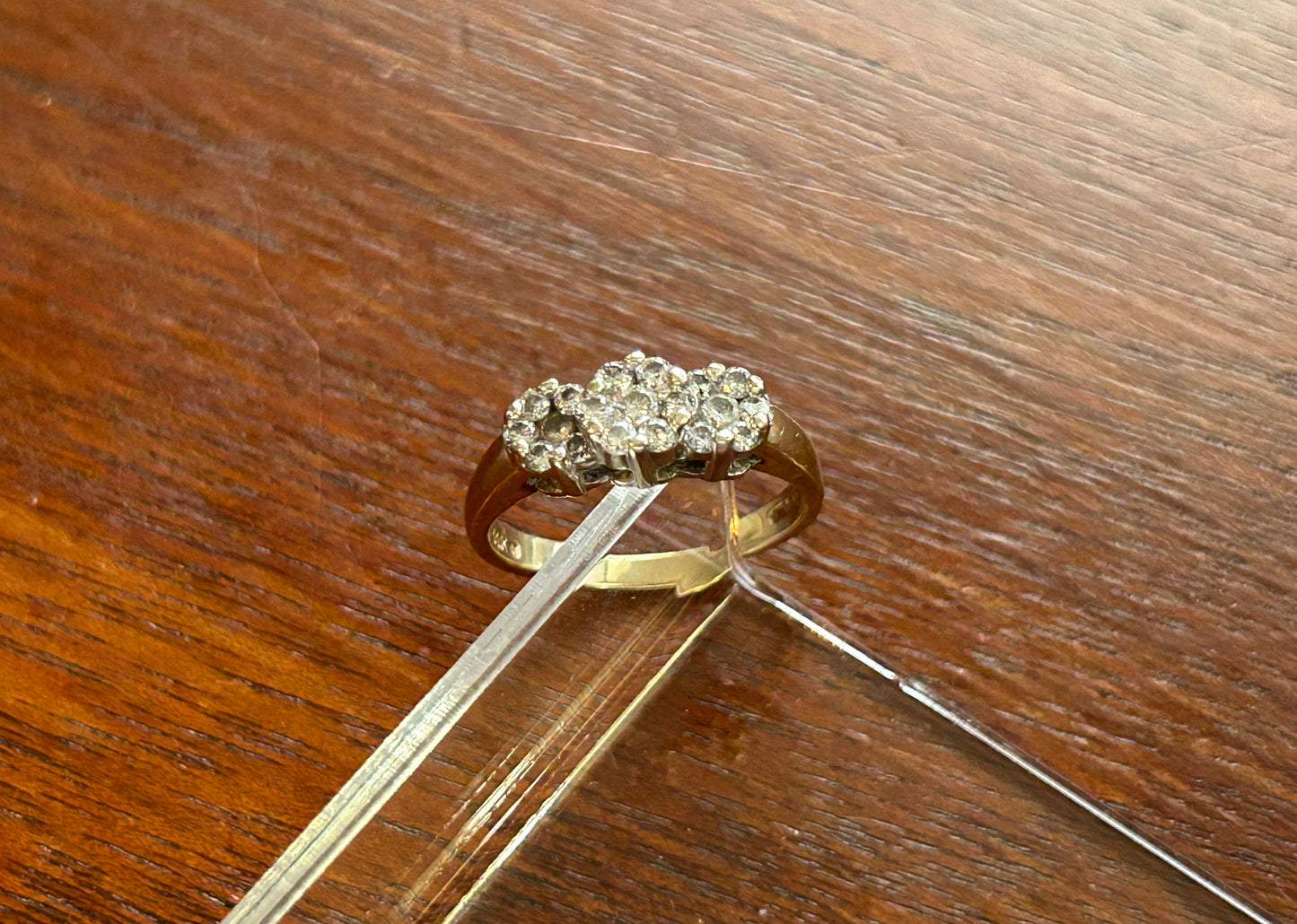Vintage 14k Yellow Gold .40ctw Diamond Cluster Ring Sz 5.5