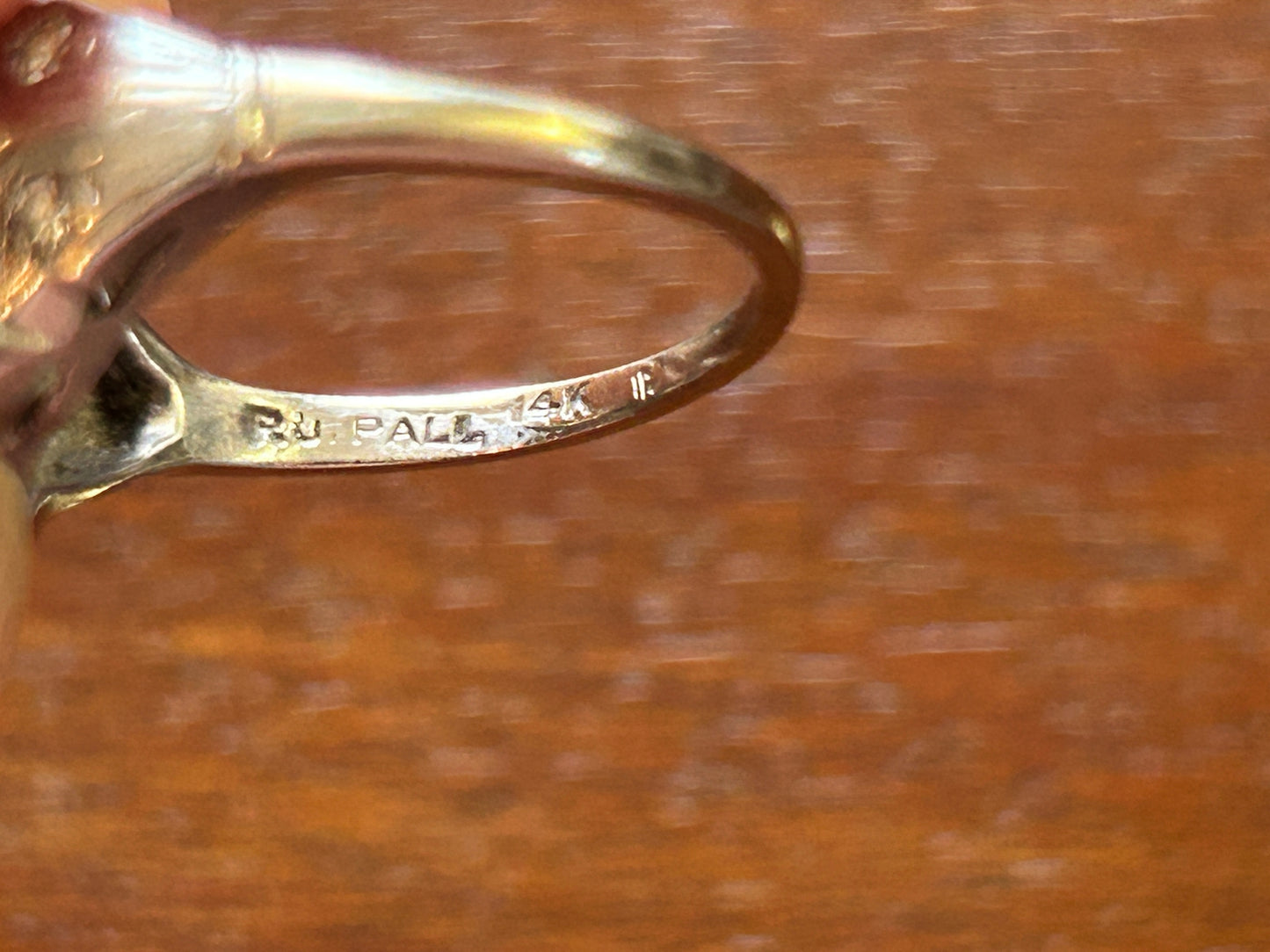 Antique Art Deco Palladium 14k White Gold Bezel Set .50ctw Diamond Ring Sz 6.5