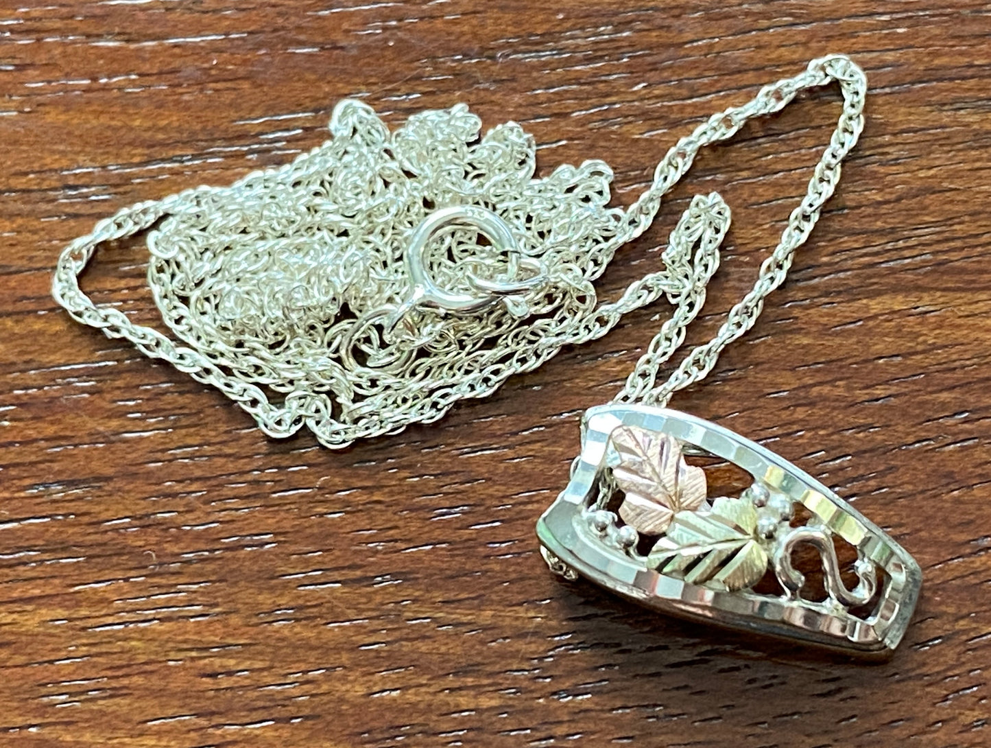 Sterling Silver 925 12k Gold Black Hills Gold Pendant Necklace