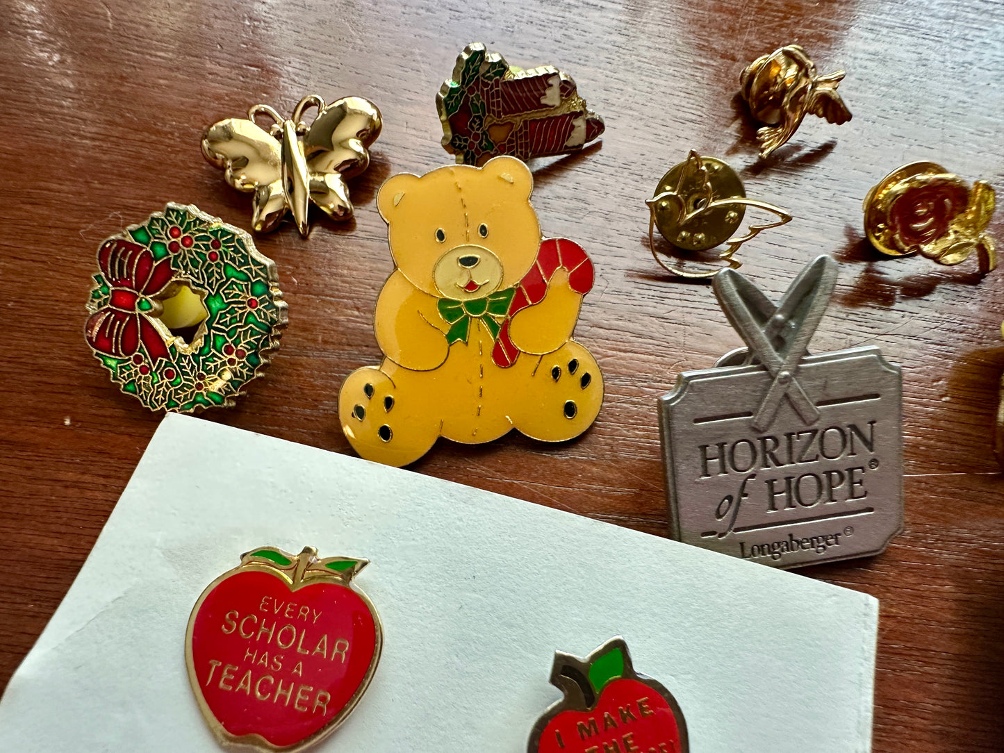 Vintage Contemporary Enamel Pinback Pin Lapel Pin Brooch Lot Butterfly Flower