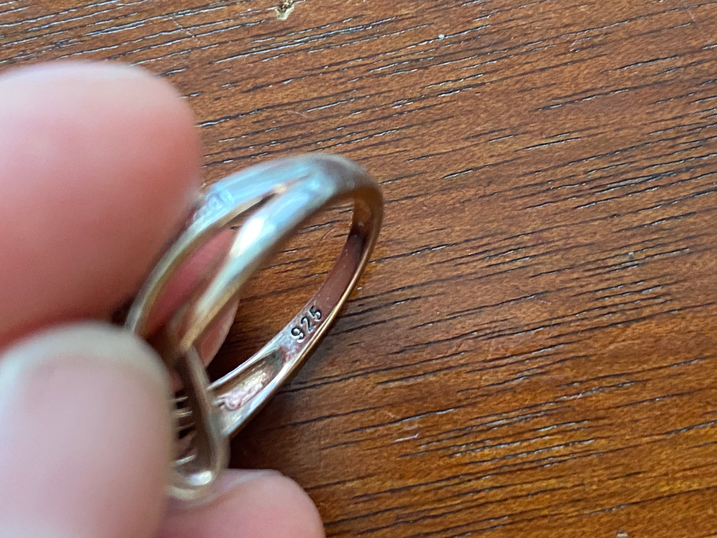 Sterling Silver 925 Diamond Bypass Style Ring Sz 7