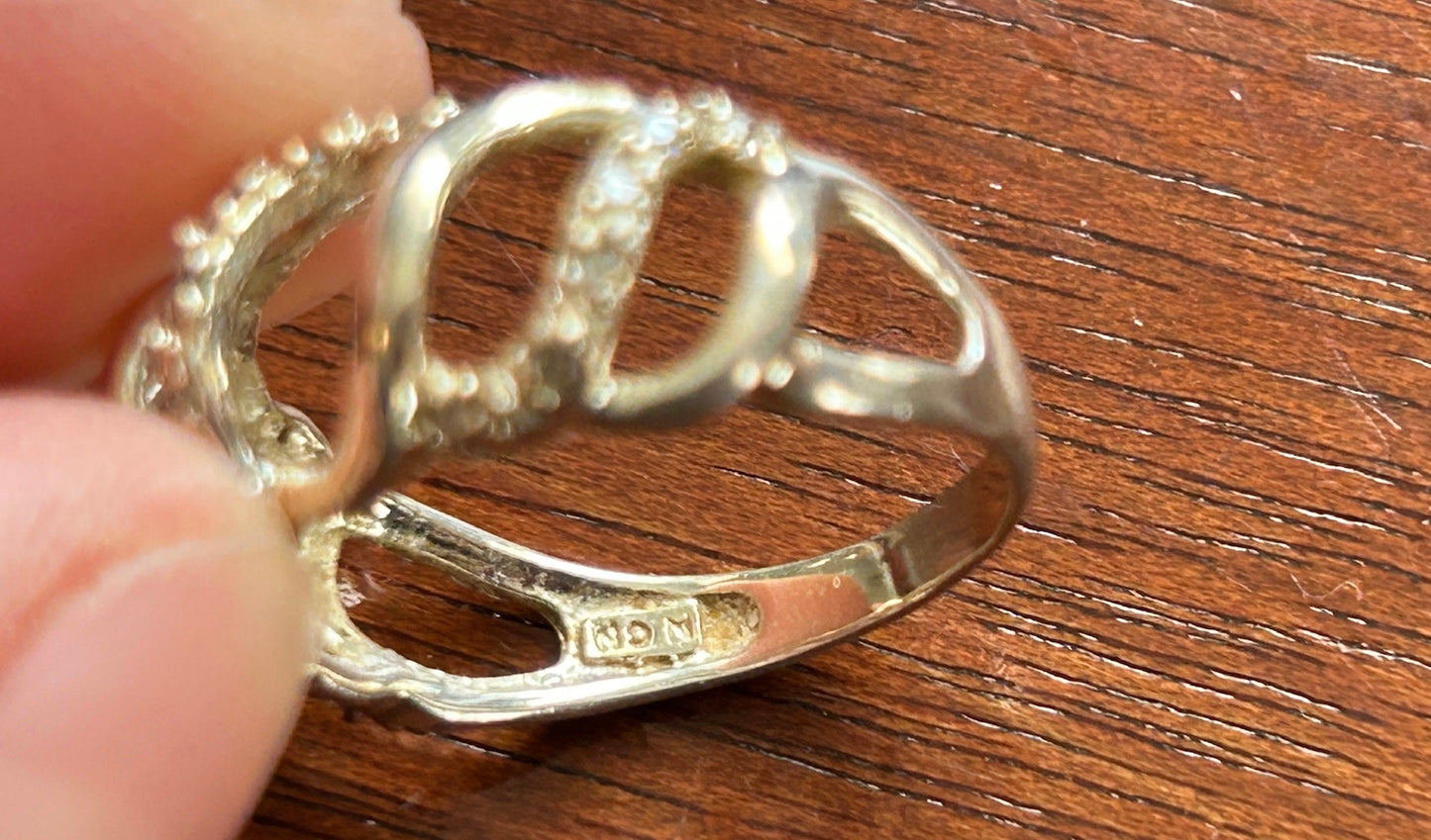 Sterling Silver 925 Diamond Accent Ring Sz 8