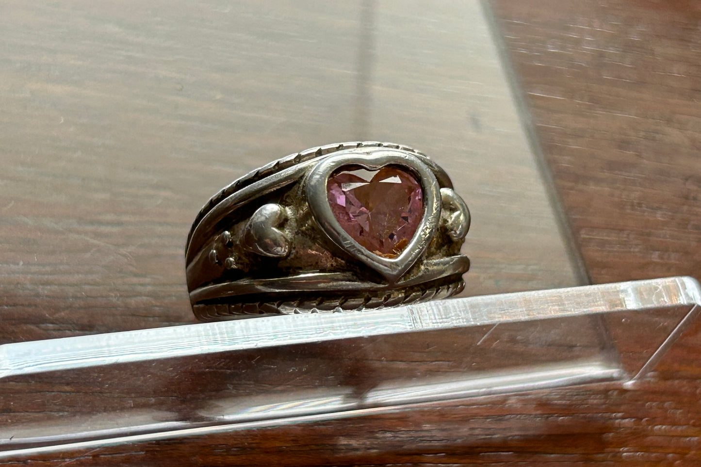 Sterling Silver 925 Heart Shaped CZ Cubic Zirconia Ring Sz 5