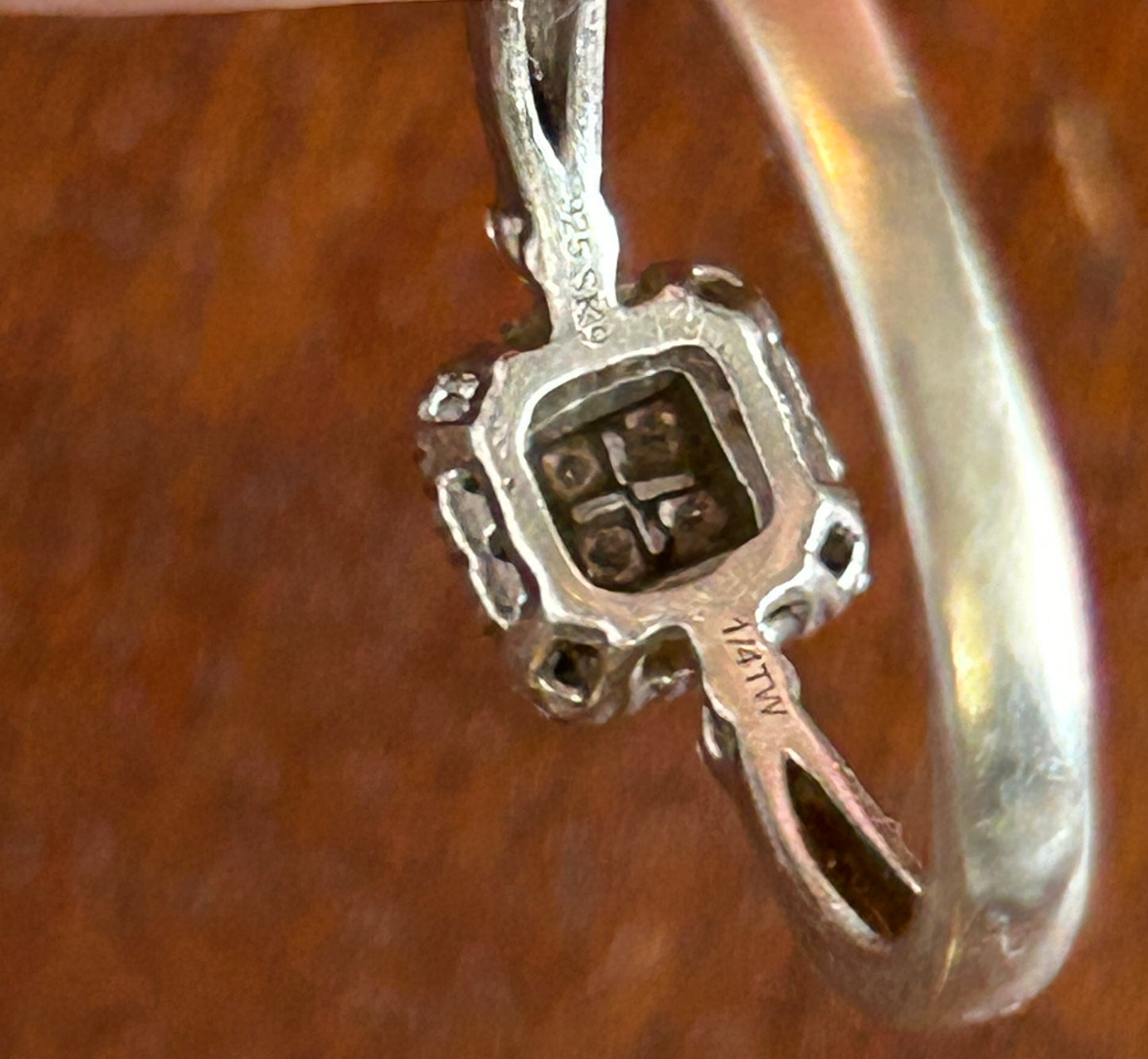 Sterling Silver 925 1.4tw Diamond Ring Sz 7