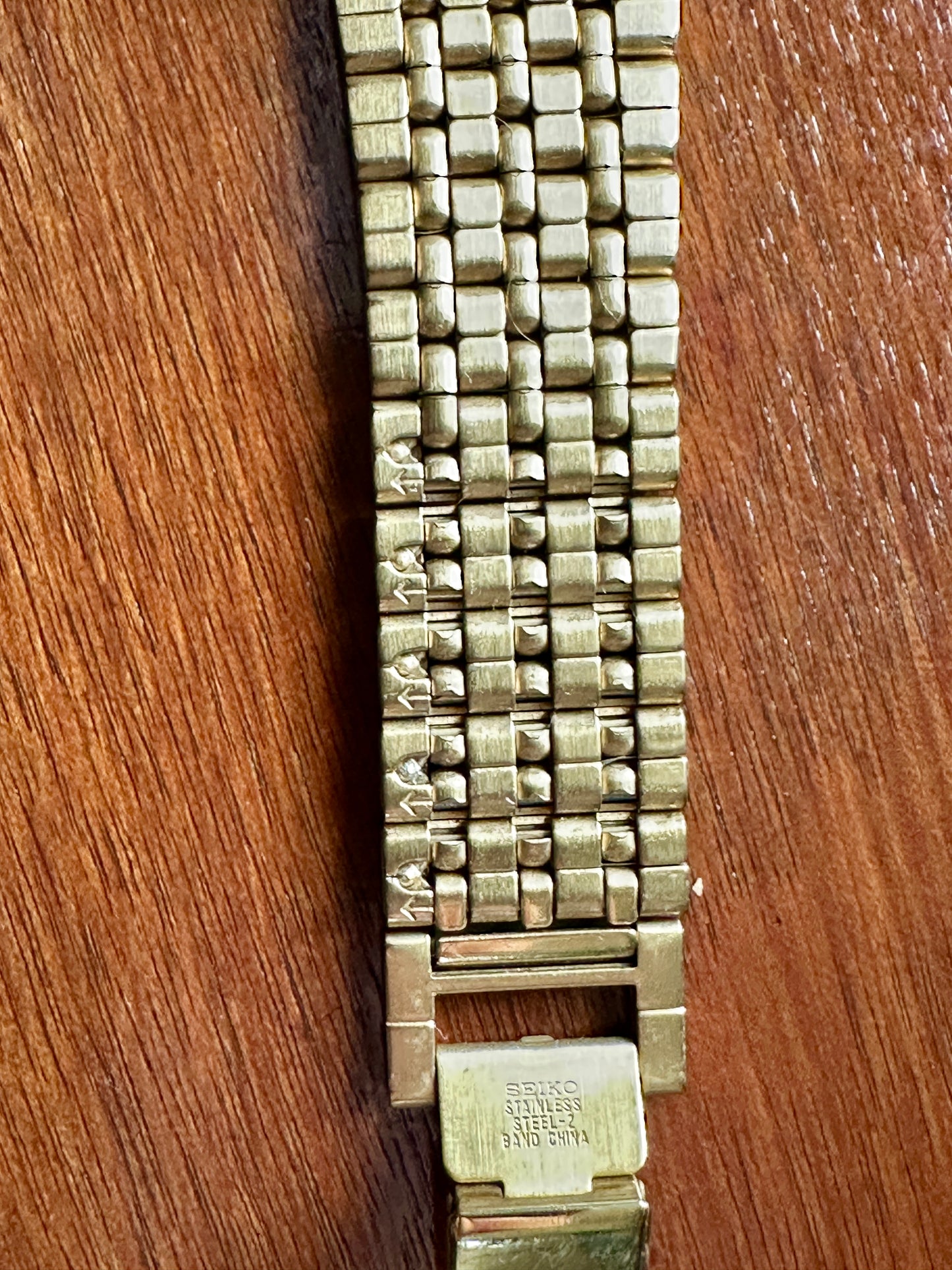 Vintage Seiko Men's Tank Quartz Watch Date Stainless Steel Gold Tone 7N39-5A39