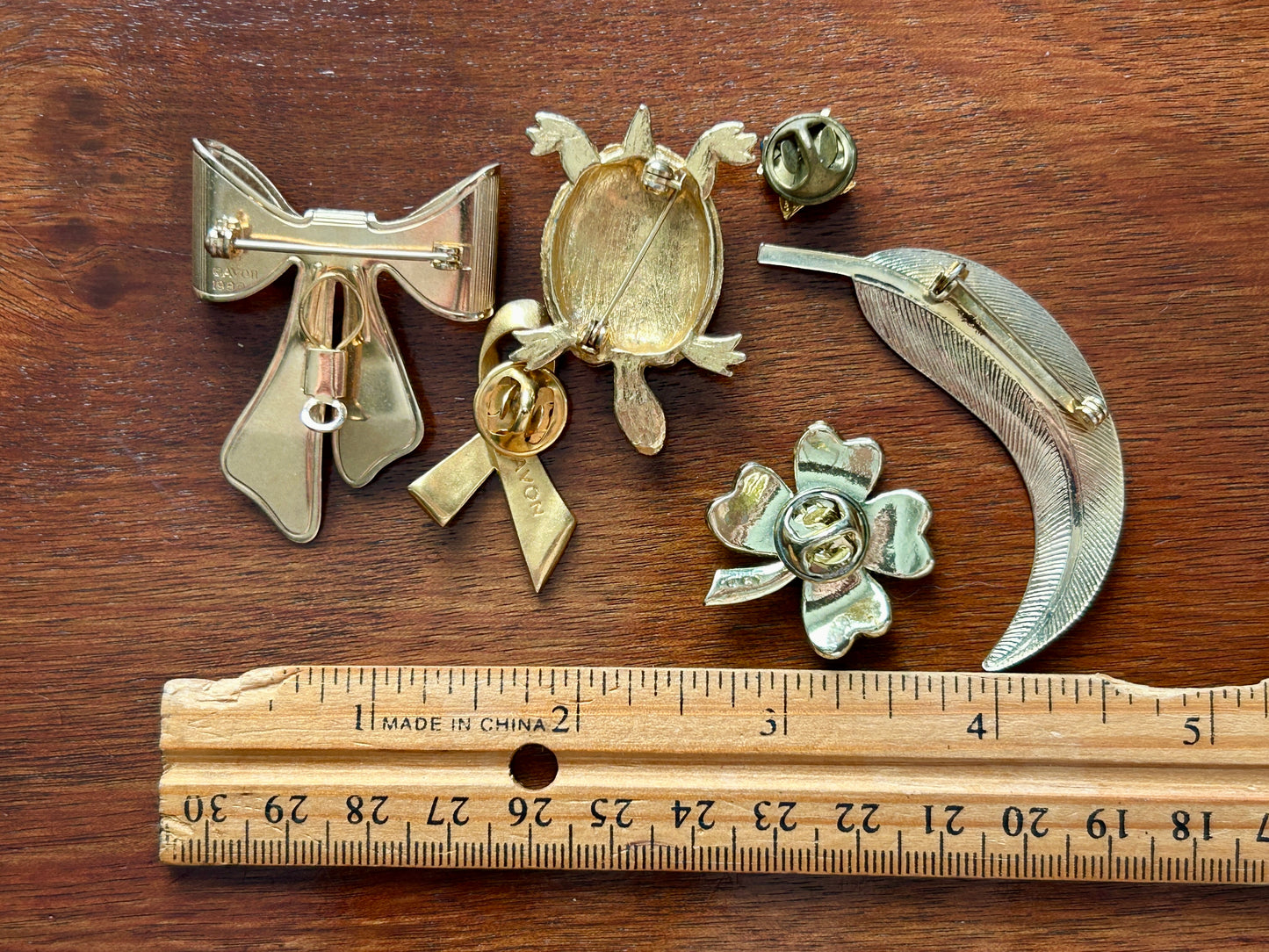 Vintage Brooch Pin Lot Gold Tone Rhinestone Enamel Turtle Bow Clover & More