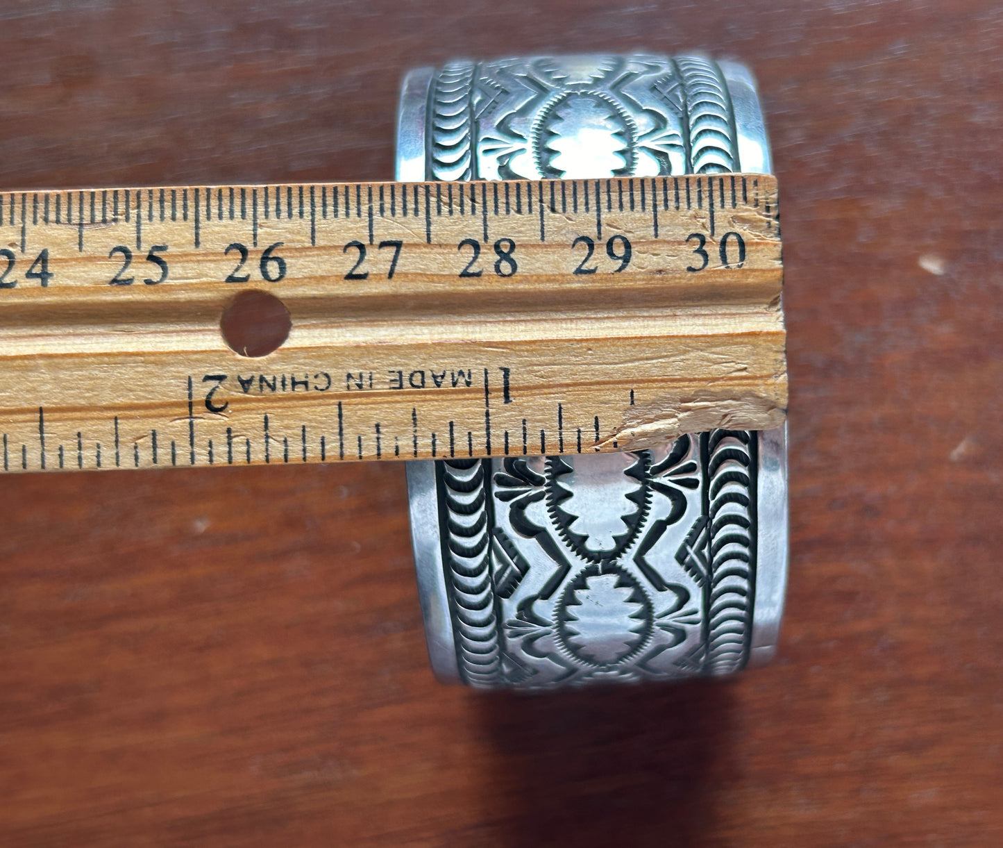 Sterling Silver 925 Signed VJP Navajo Wide Heavy Cuff Bracelet Vincent J Platero