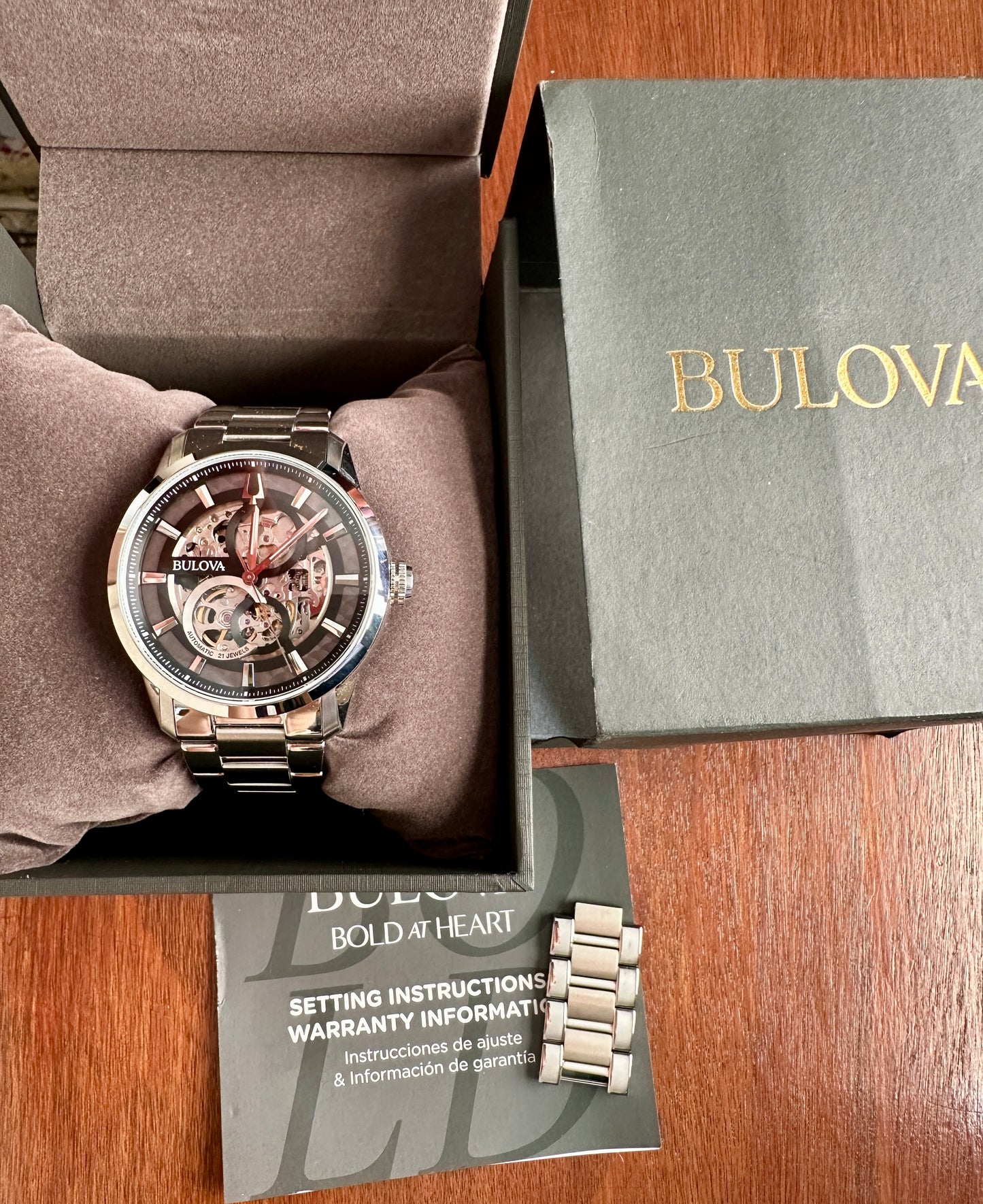Mens Bulova Mens Classic Sutton Automatic Skeleton Silver Wristwatch C8771058