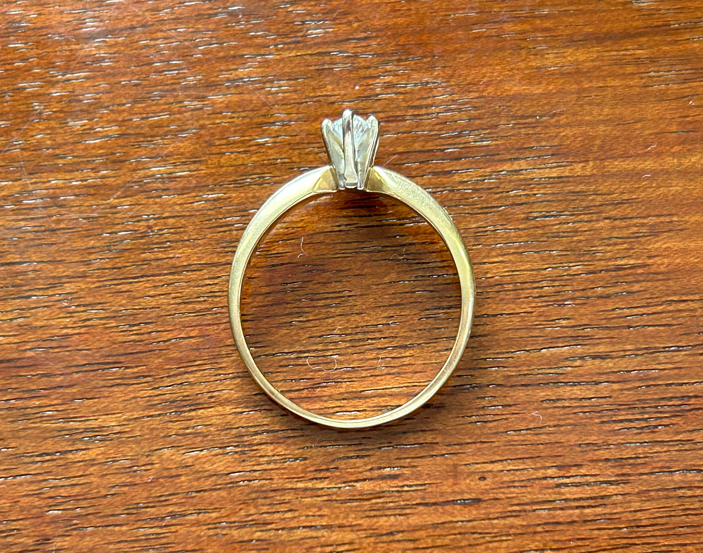 14k Yellow Gold 25ctw Marquise Diamond Engagement Ring Sz 5.75
