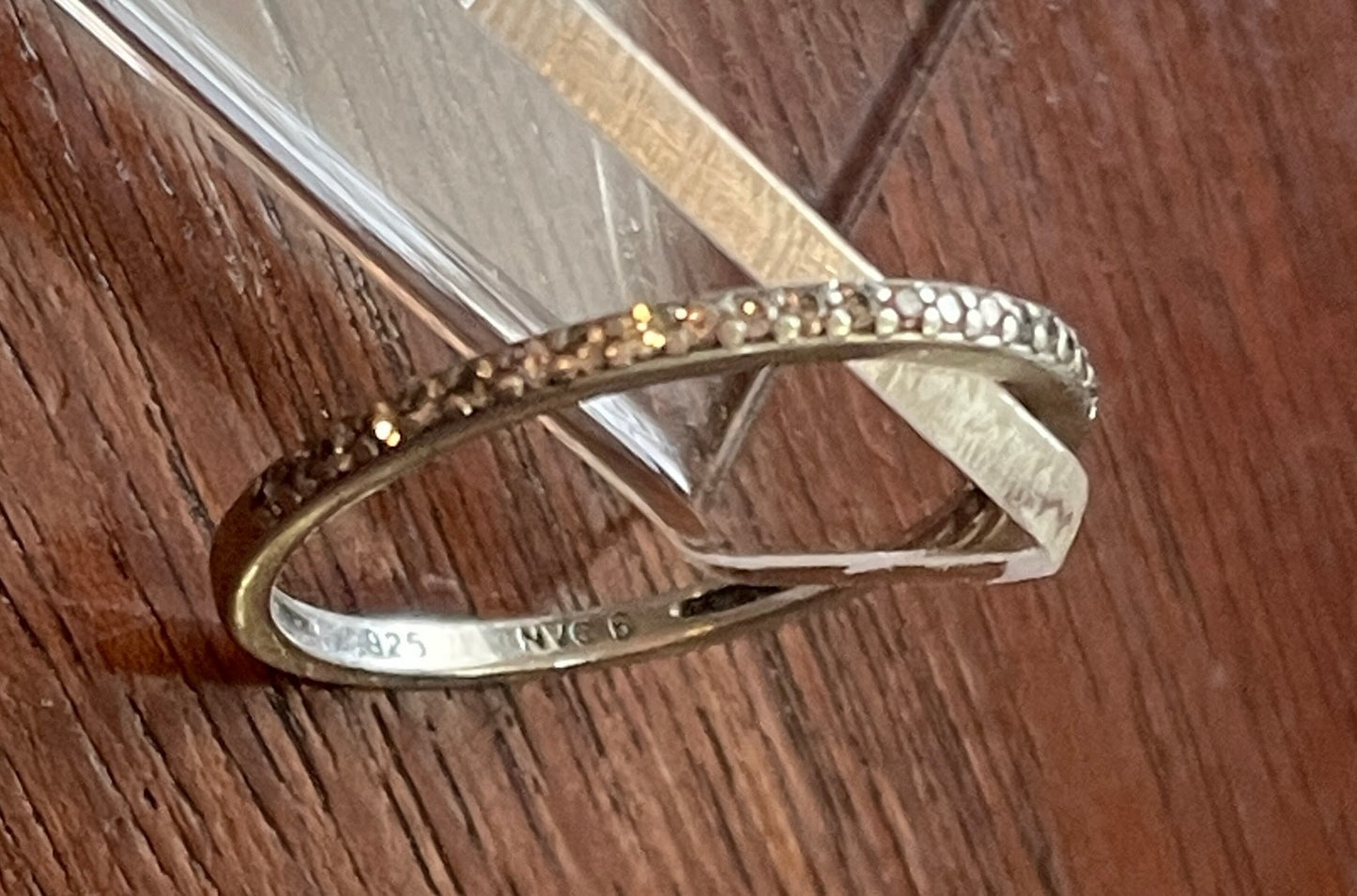 Sterling Silver 925 Cubic Zirconia Half Eternity Band Ring Sz 5.75