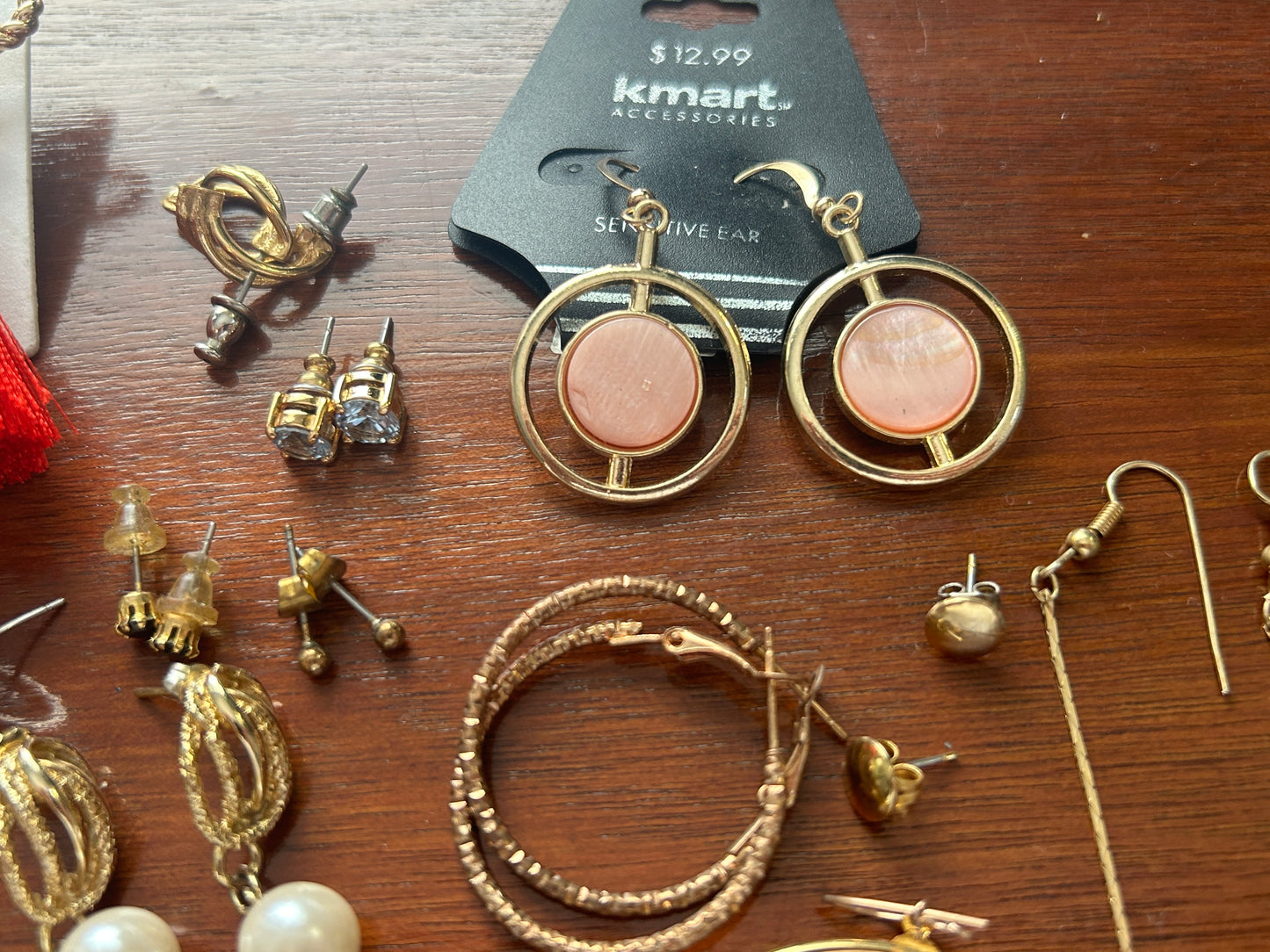Vintage to Now Pierced Earrings Earring Lot Classic Gold Tone Hoops Faux Pearl