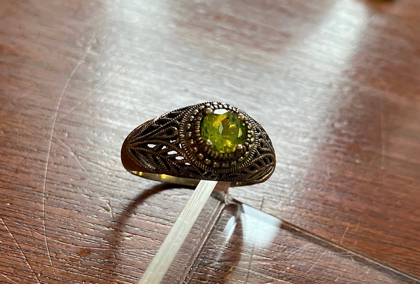 Designer CNA Sterling Silver 925 Peridot Sterling Silver 925 Ring