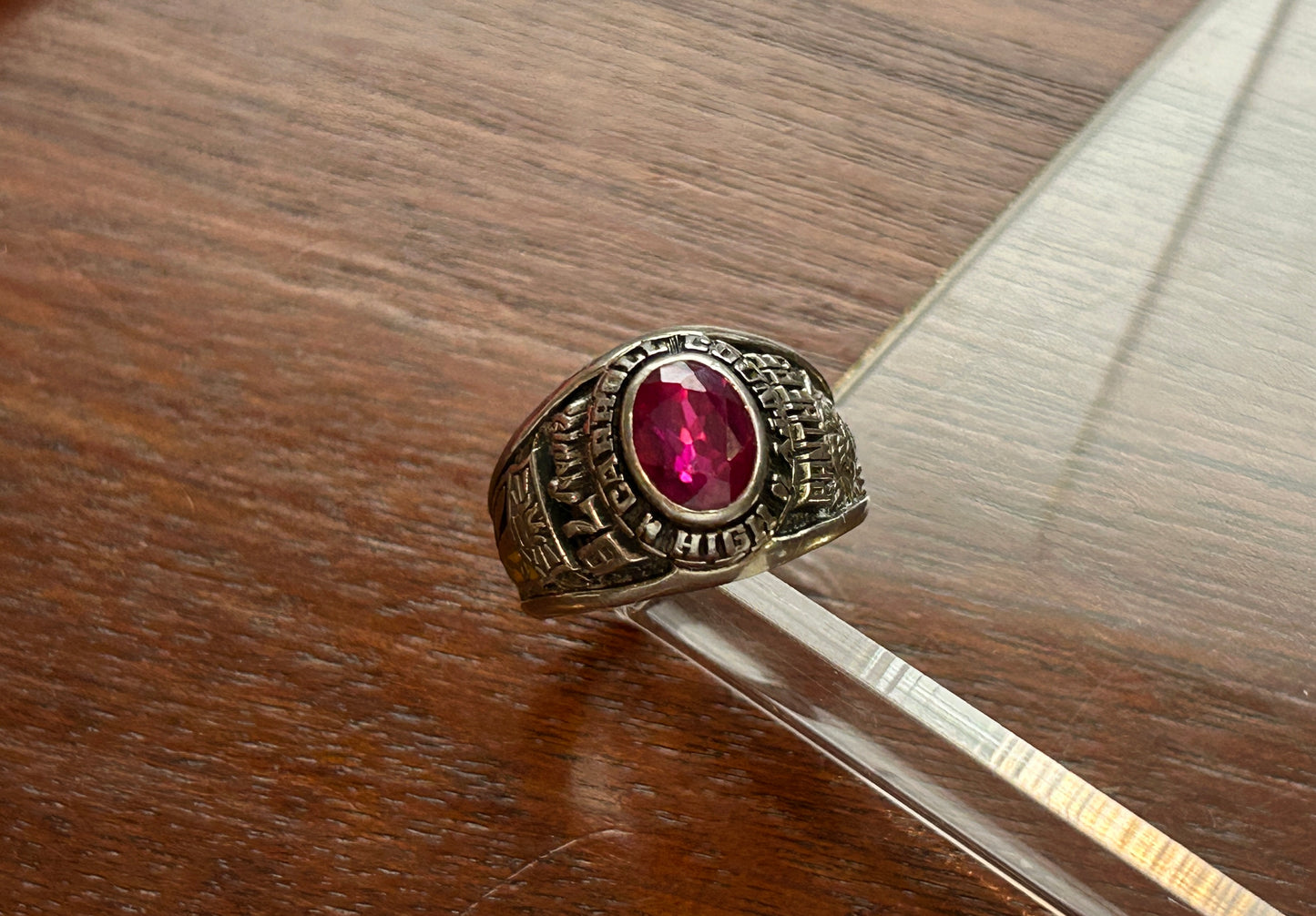 10k White Gold Designer AC Class School Highscool Ring Carroll County Ky 1978