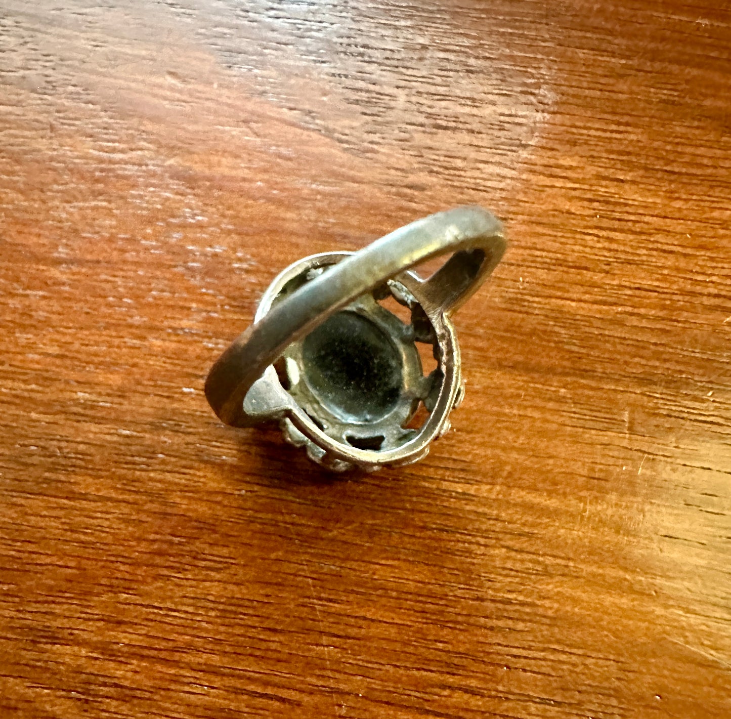 Sterling Silver 925 Onyx Inlay Filigree Swirl Ring Sz 5.5