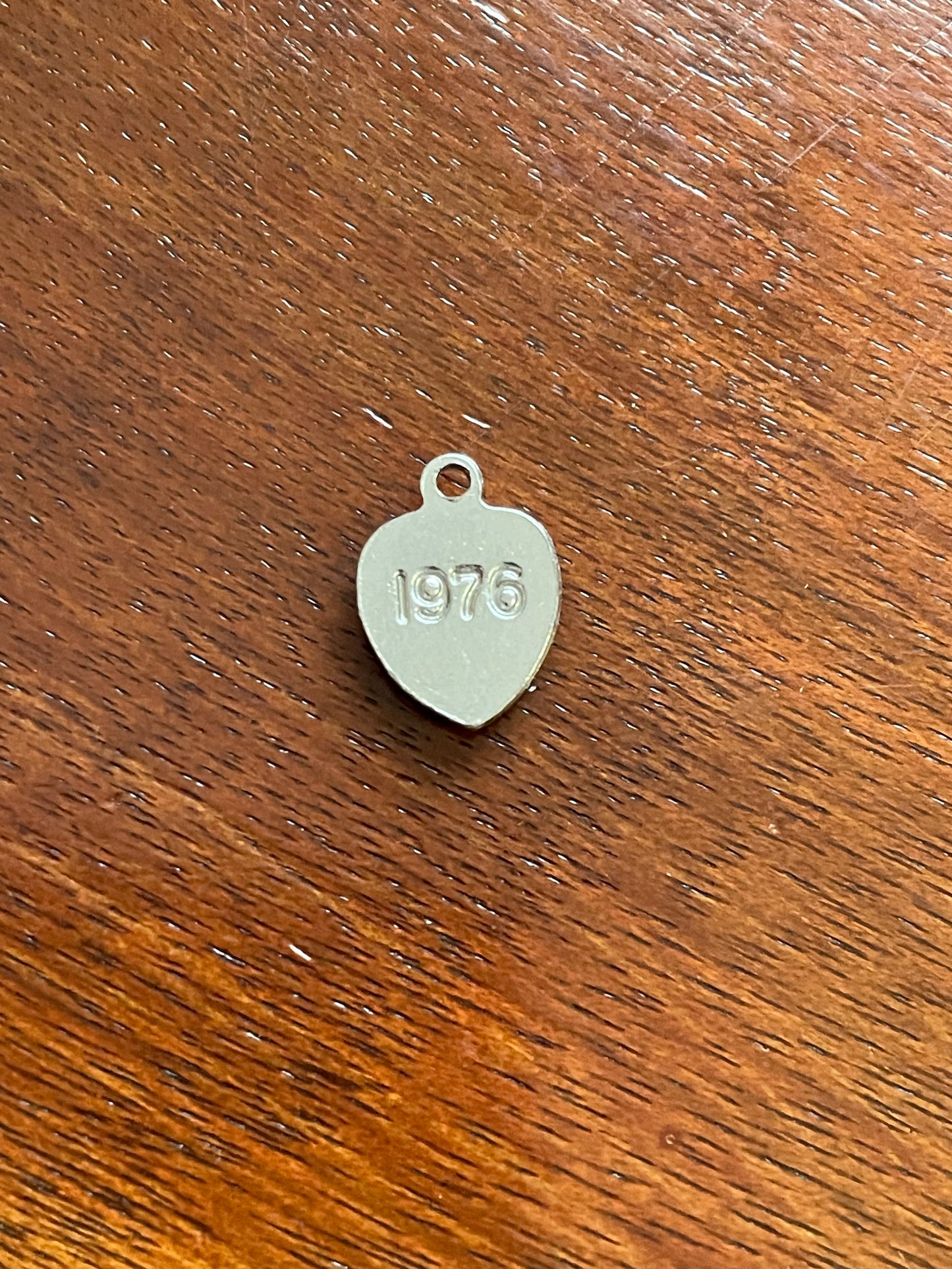1976 Beta Sigma Phi Silver Tone Heart Charm Fraternity Sorority