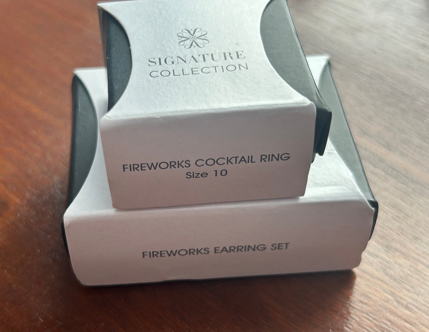 Avon Fireworks Jewelry Lot Earrings Cocktail Ring Sz 10 Rhinestone Dangly Studs