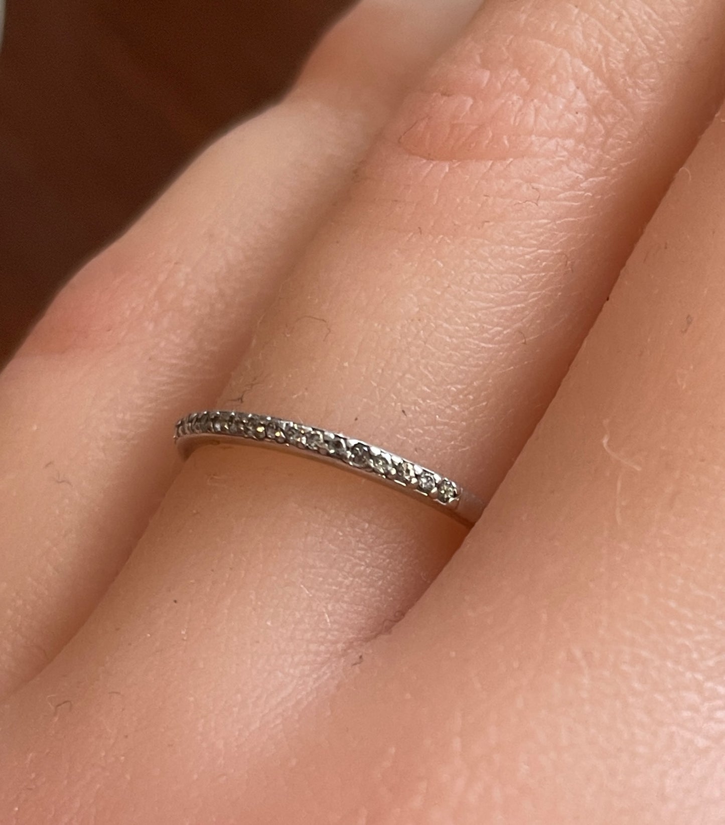Sterling Silver 925 Cubic Zirconia Half Eternity Band Ring Sz 5.75