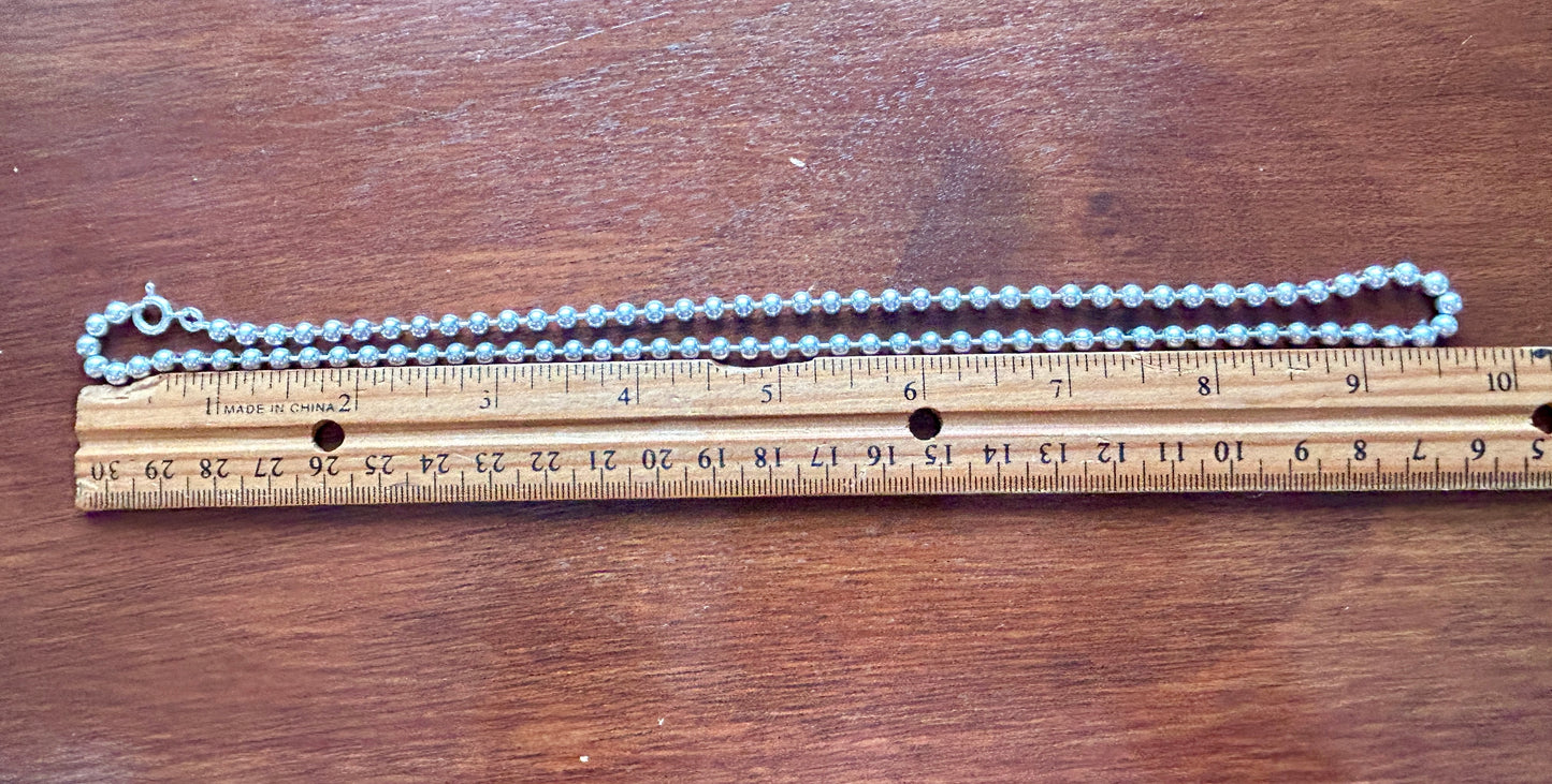 Sterling Silver 925 Ball Bead Chain Necklace 20.5" Long x 4mm Wide Weighs 22.3g