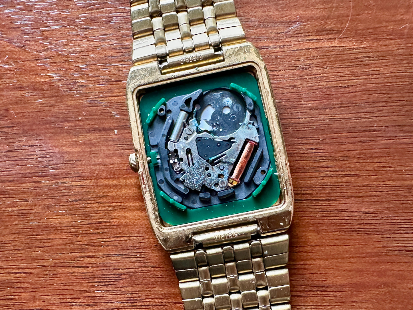 Vintage Seiko Men's Tank Quartz Watch Date Stainless Steel Gold Tone 7N39-5A39