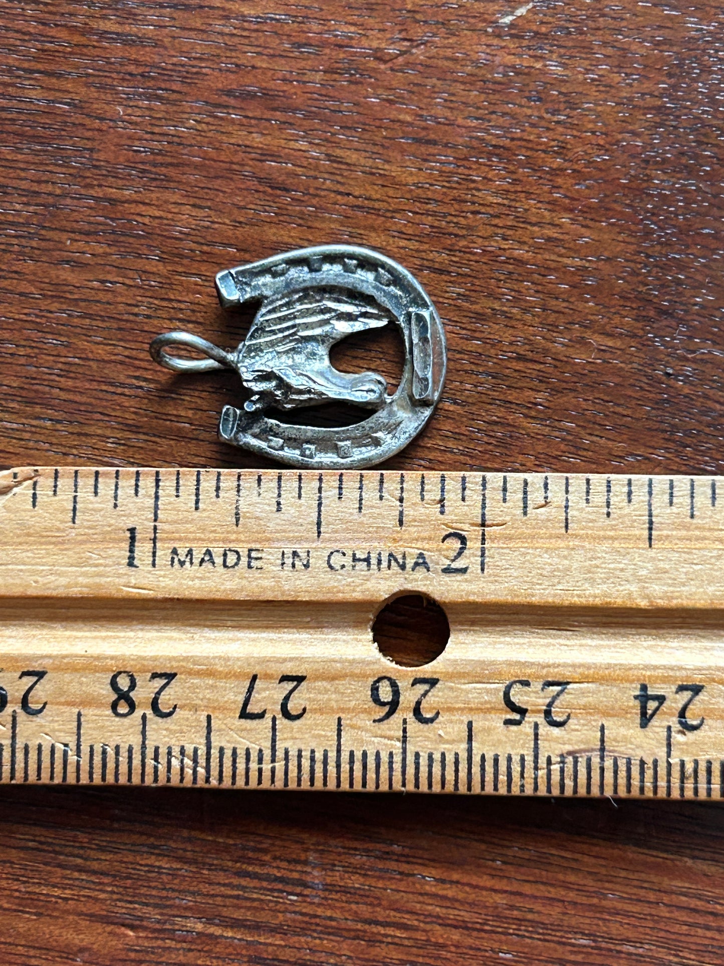 Sterling Silver 925 Horse Horseshoe Pendant Charm