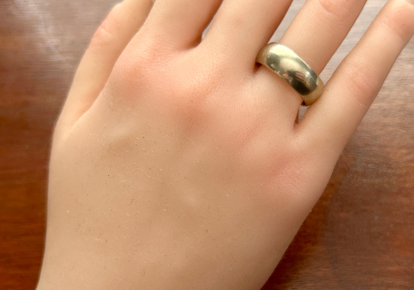 Vintage Mens 14k White Gold Wide Wedding Band Ring Sz 9.5 Designer Paramount