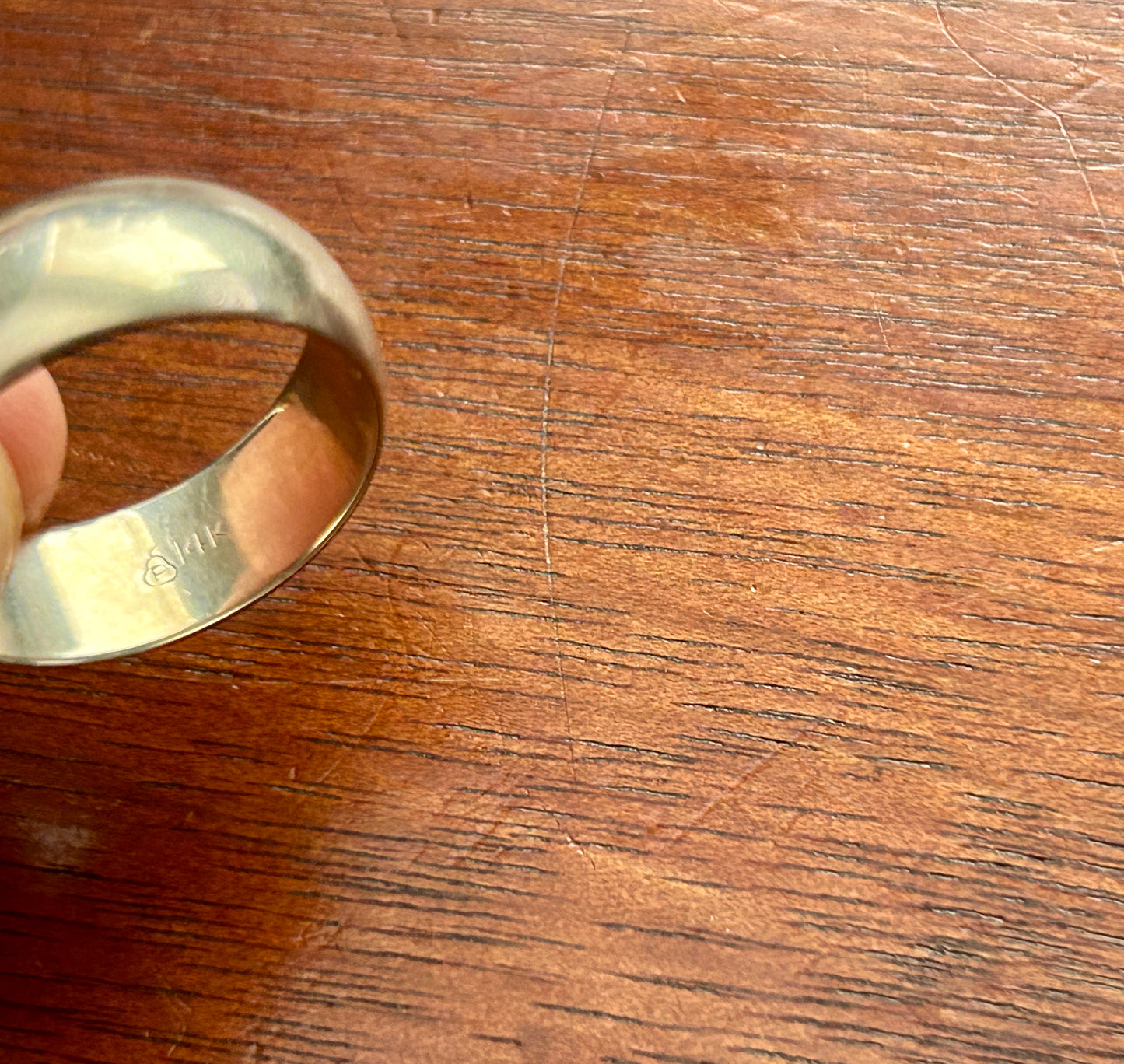 Vintage Mens 14k White Gold Wide Wedding Band Ring Sz 9.5 Designer Paramount