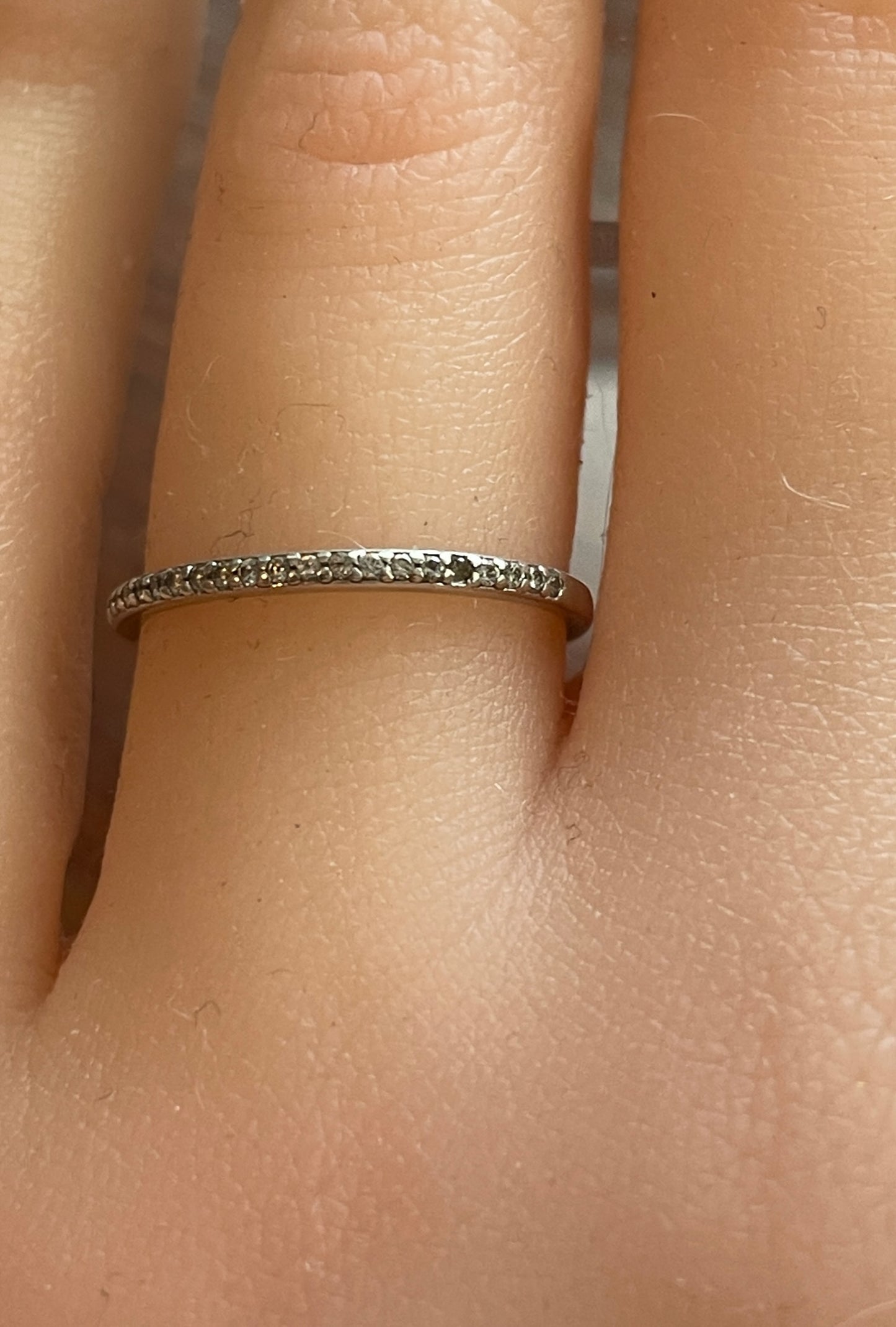 Sterling Silver 925 Cubic Zirconia Half Eternity Band Ring Sz 5.75