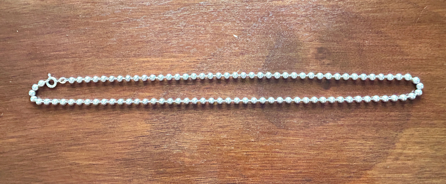 Sterling Silver 925 Ball Bead Chain Necklace 20.5" Long x 4mm Wide Weighs 22.3g