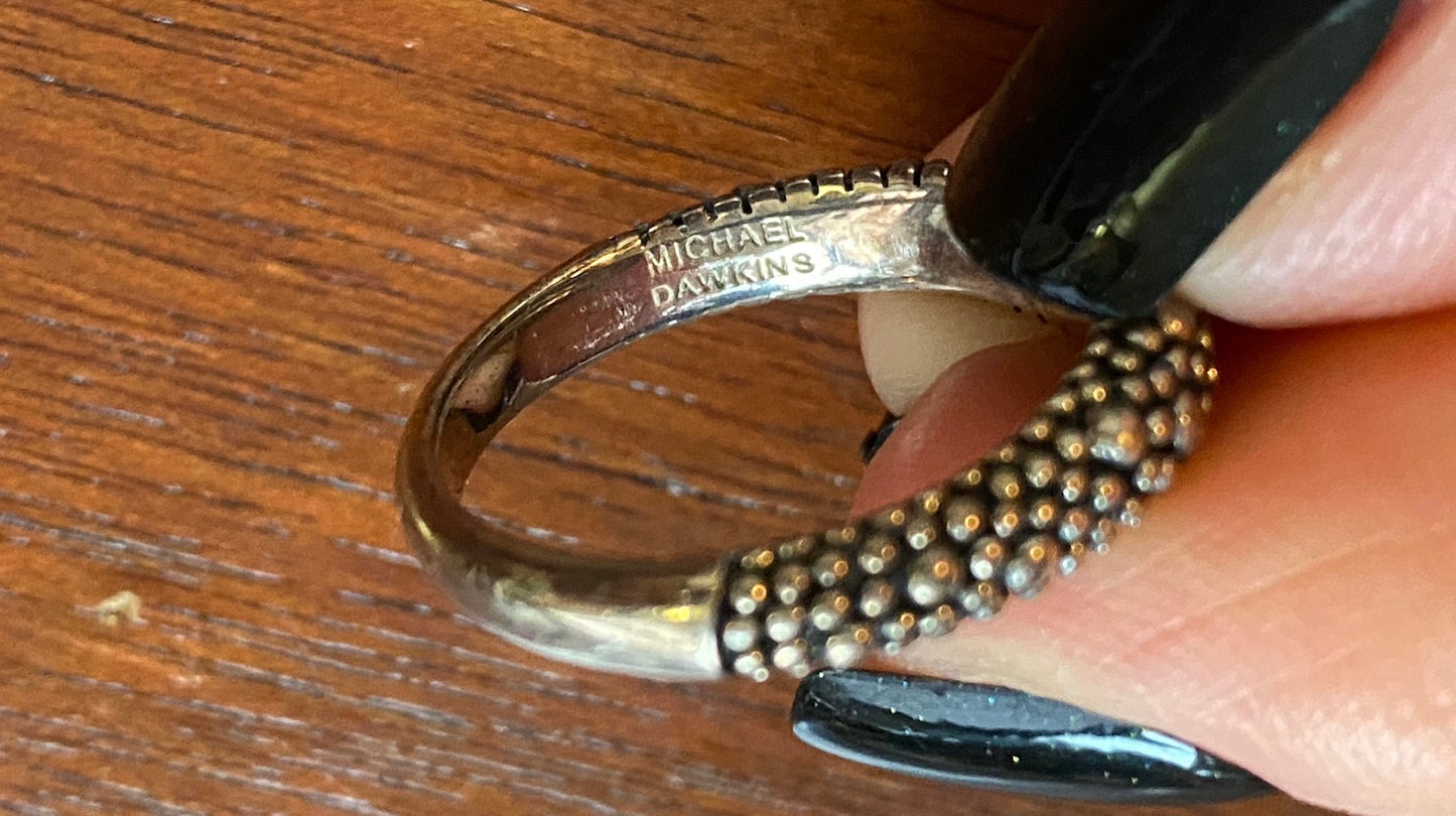 Michael Dawkins Sterling Silver 925 Modernist Ring Sz 9