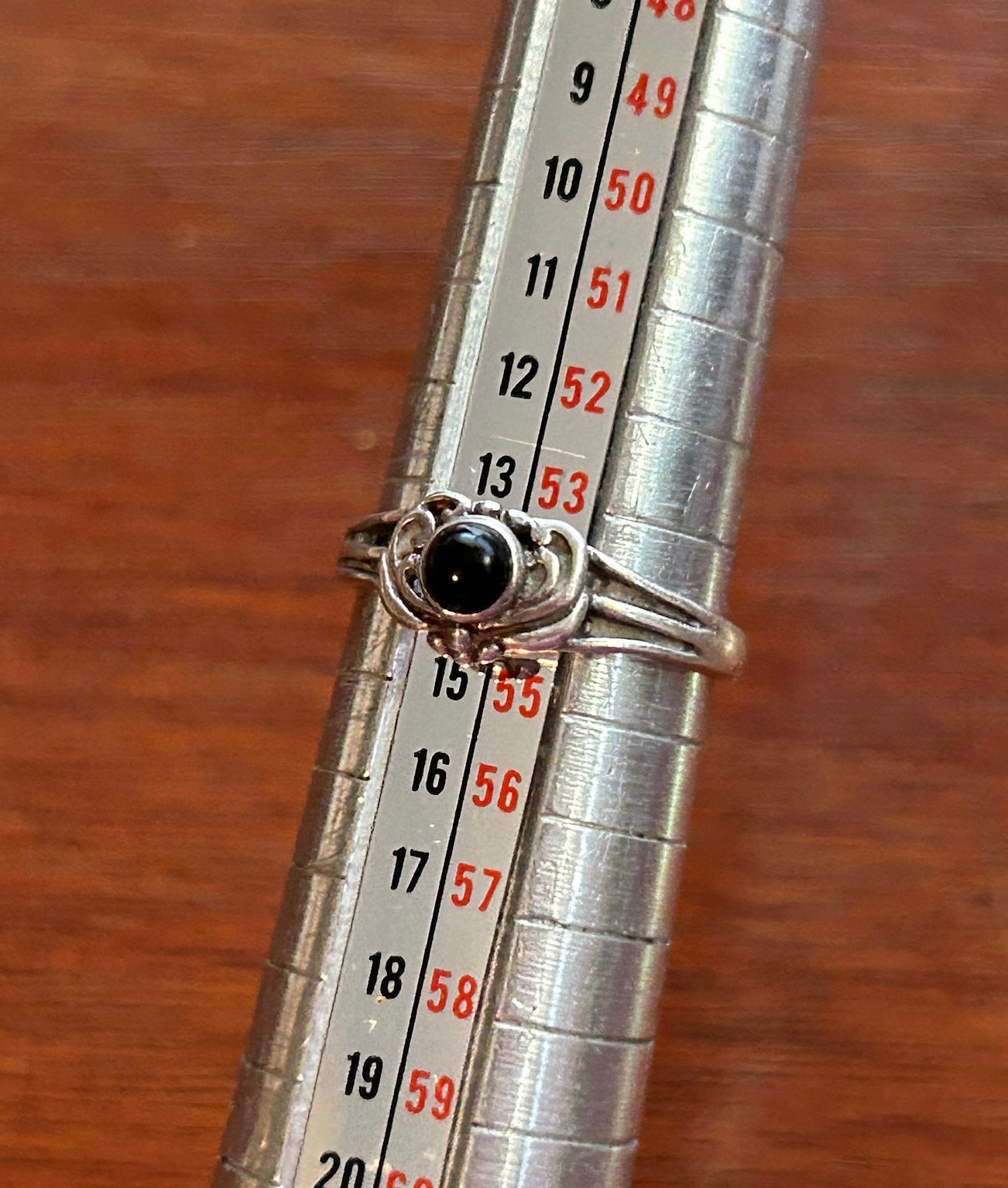 Dainty Sterling Silver 925 Onyx Cabochon Ring Sz 6.75