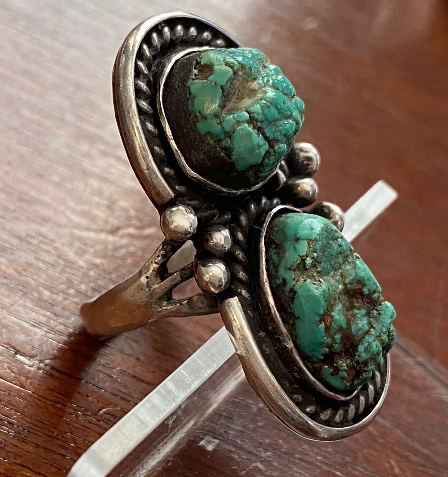 Sterling Silver 925 Turquoise Old Pawn Ring Sz 6.5