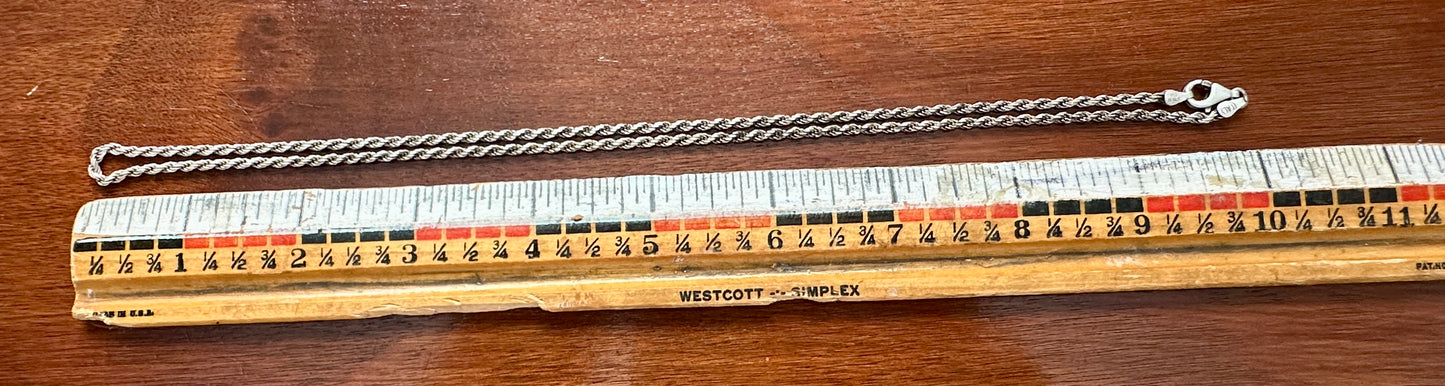 Sterling Silver 925 Twist Chain Necklace 20" Long x 2.5mm Wide