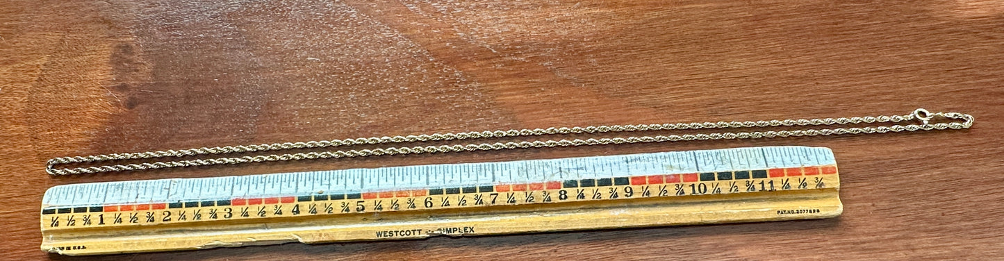 Vintage 1/20 12k Yellow Gold Filled Long Twist Chain Necklace