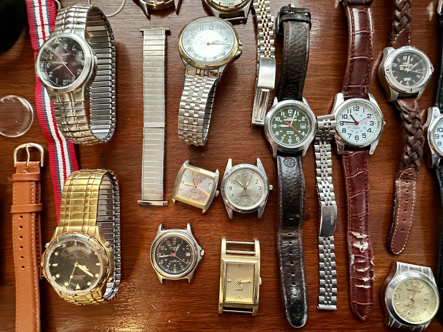 Vintage 90's Mens Watch Wristwatch Lot Elgin Timex Expedition Tommy Hilfiger