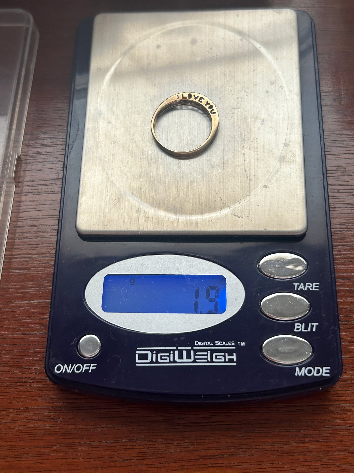 10k Yellow Gold Diamond "I Love You" Band Ring Sz 6.75 Signed PSCO