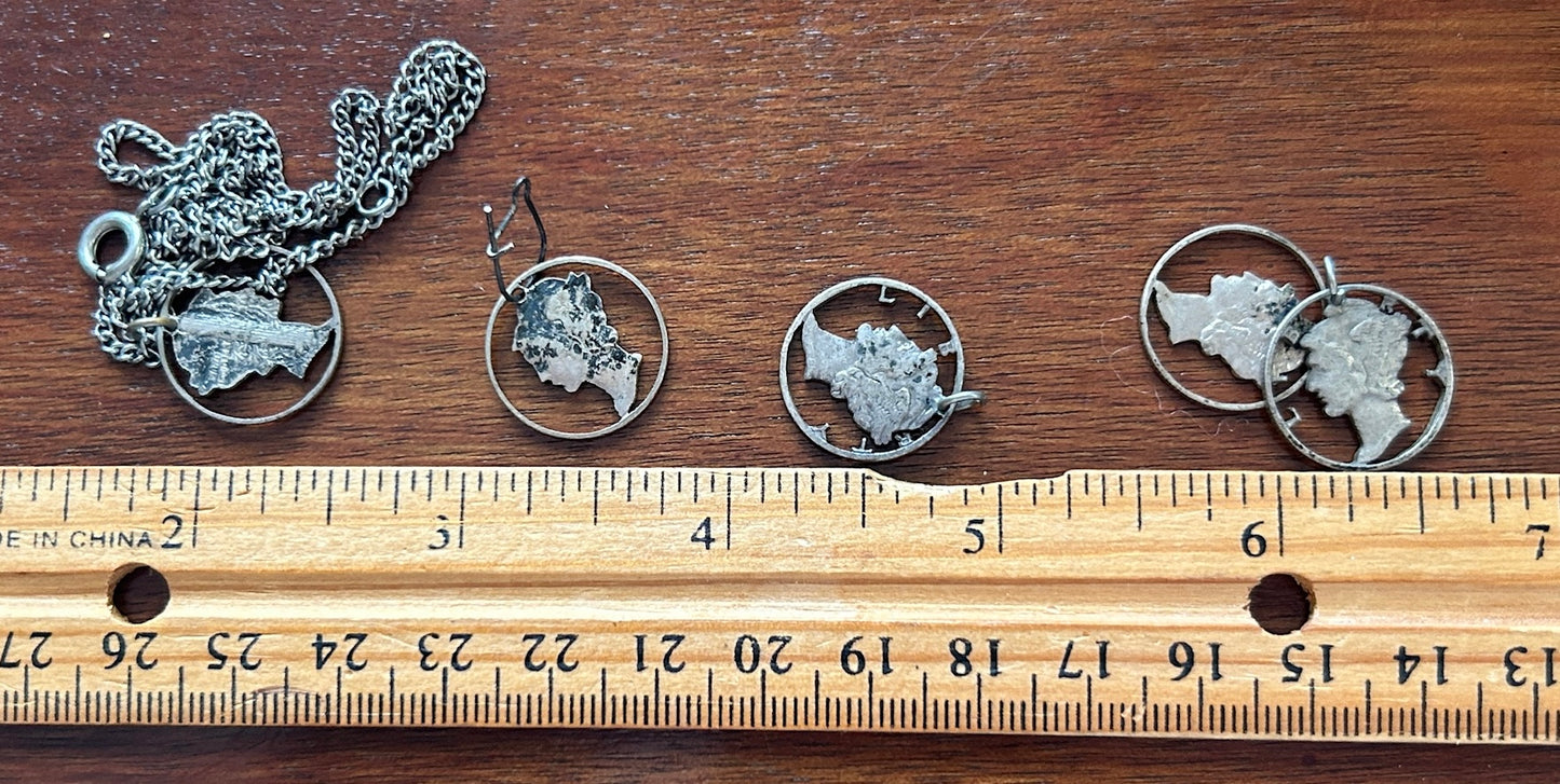 Vintage Lot of Cut Out Mercury Dime Pendants Charms Jewelry Pieces