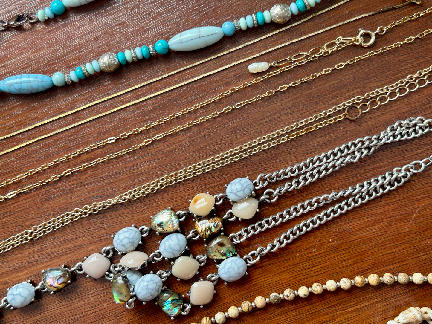 Vintage to Now Southwest Boho Jewelry Lot Faux Turquoise Stone Hearts Shell