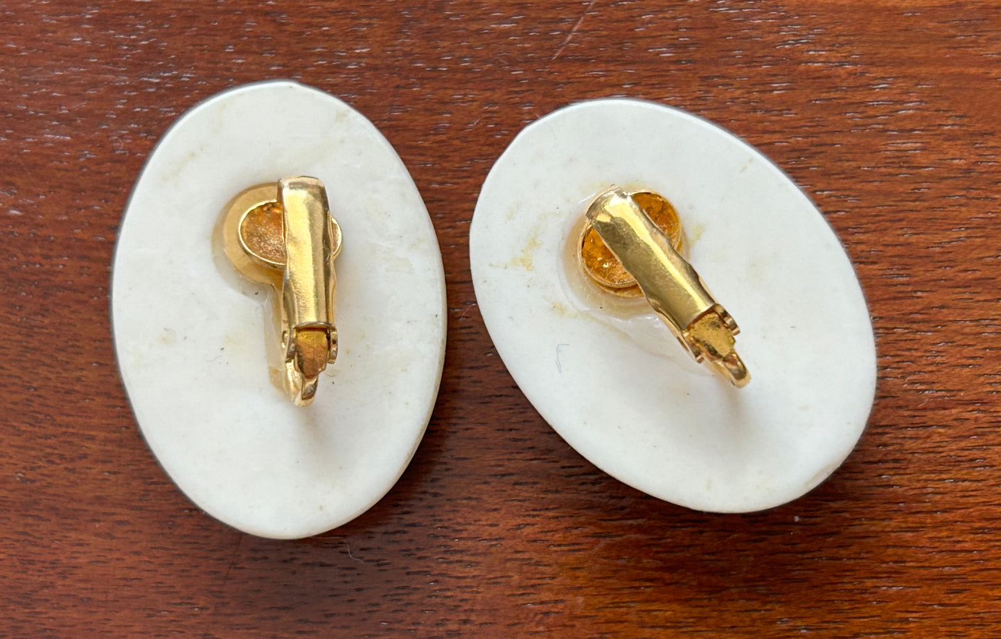 Vintage Avon Plume Faux Pearl Bird Floral Clip On Earrings