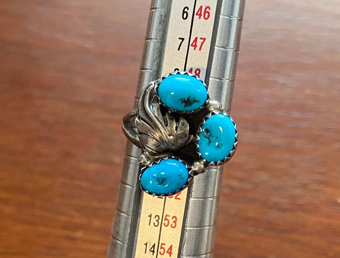 Vintage Old Pawn Sterling Silver 925 Turquoise Ring Sz 5