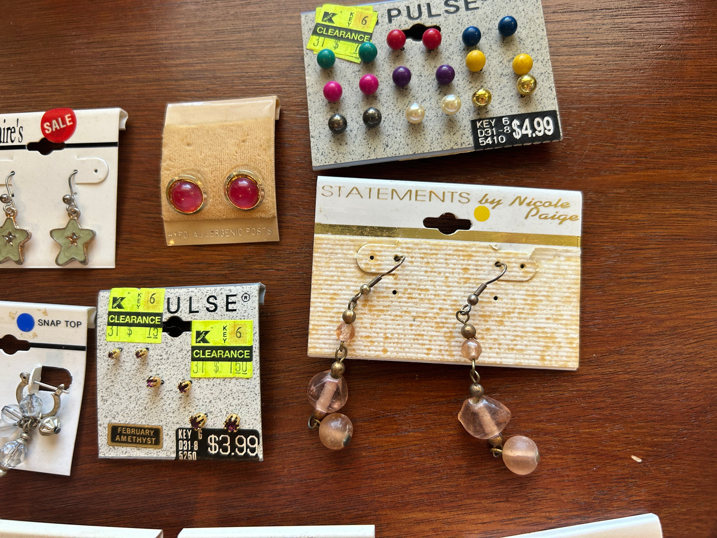 Vintage to Now Pierced Stud Earring Lot Clairs Cute Cabochon