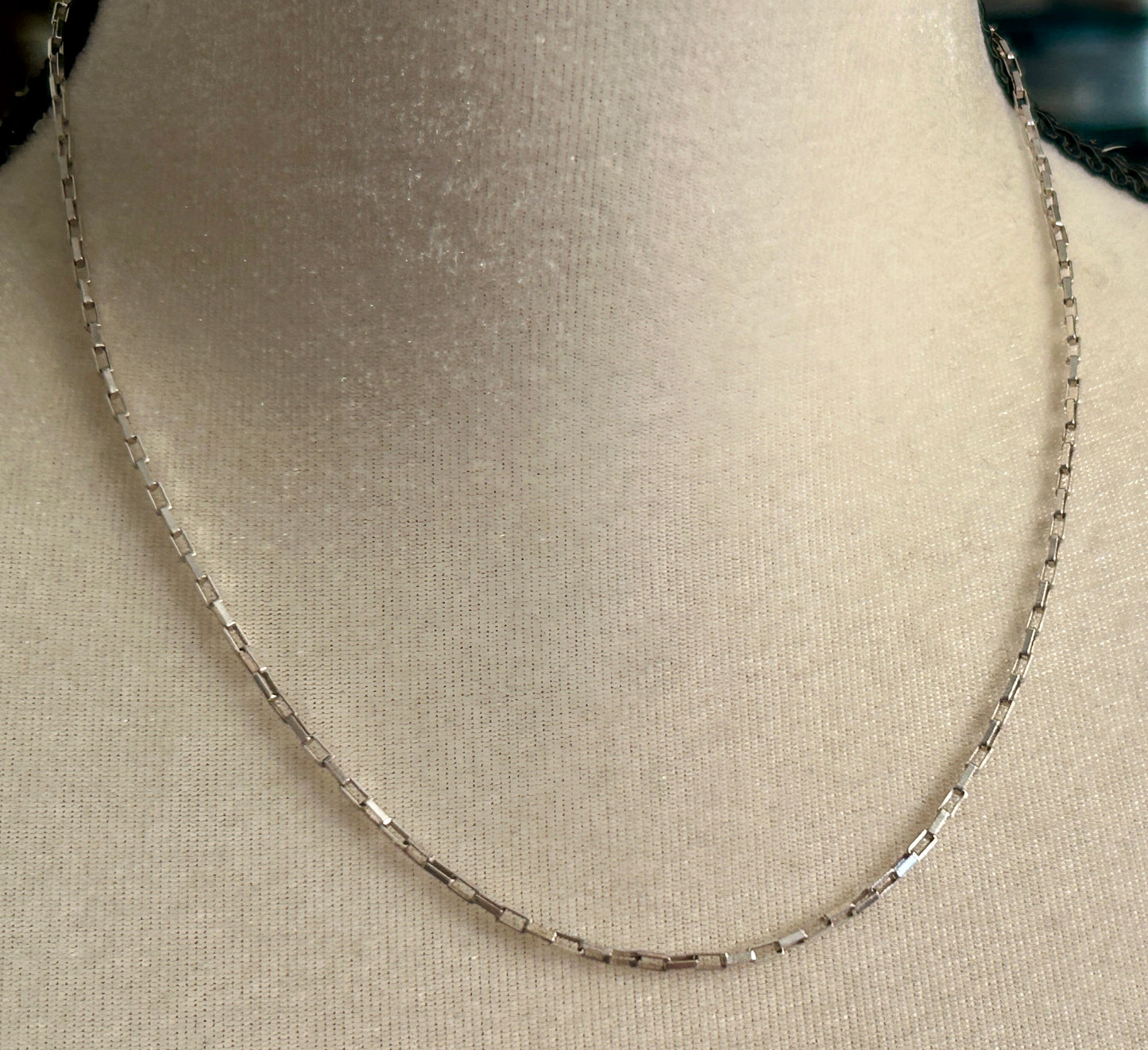 Sterling Silver 925 Paperclip Chain Necklace 18" Long