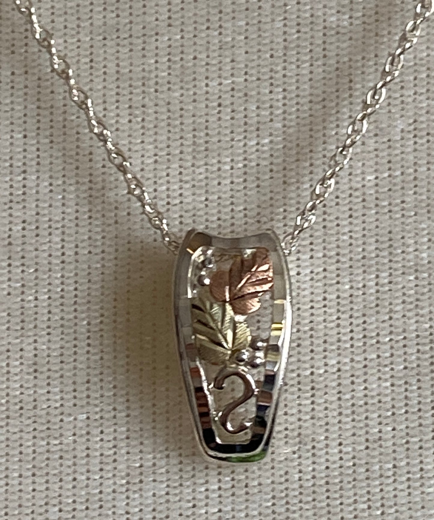 Sterling Silver 925 12k Gold Black Hills Gold Pendant Necklace