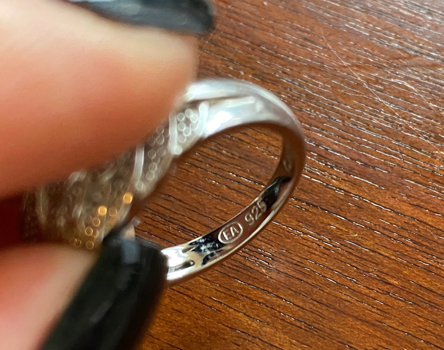 Designer Affinity Sterling Silver 925 Diamond Wing Ring Sz 9