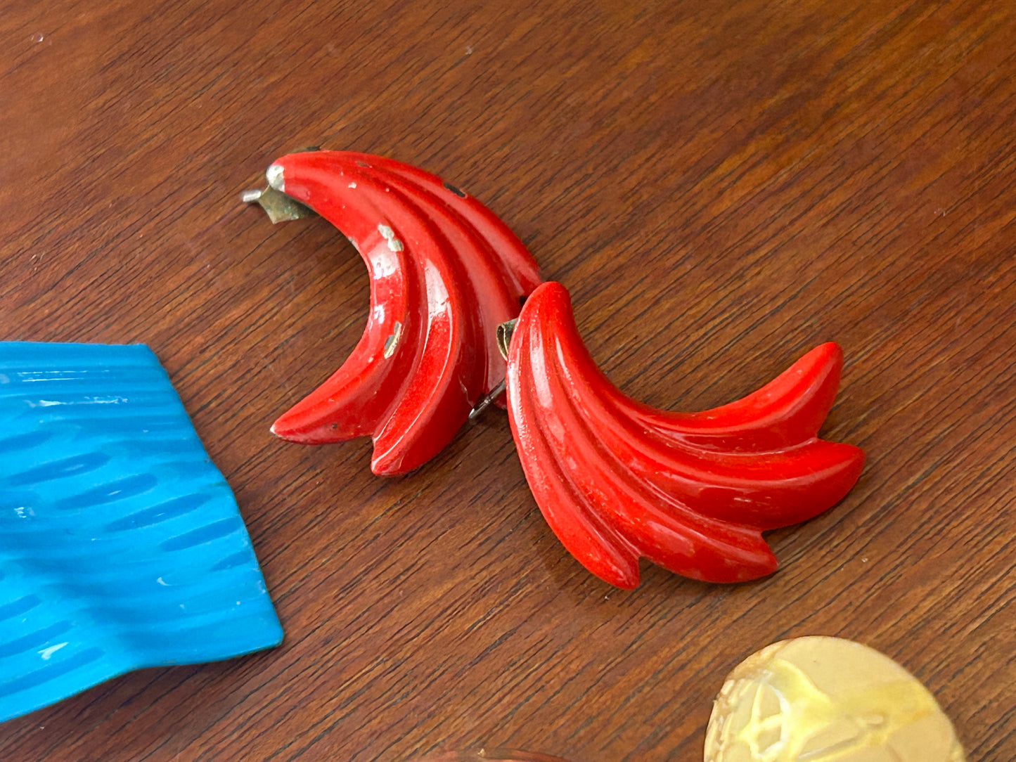 Vintage 80's Pierced Earrings Lot Enamel Swirl Bright Colors Dangly Doorknockers