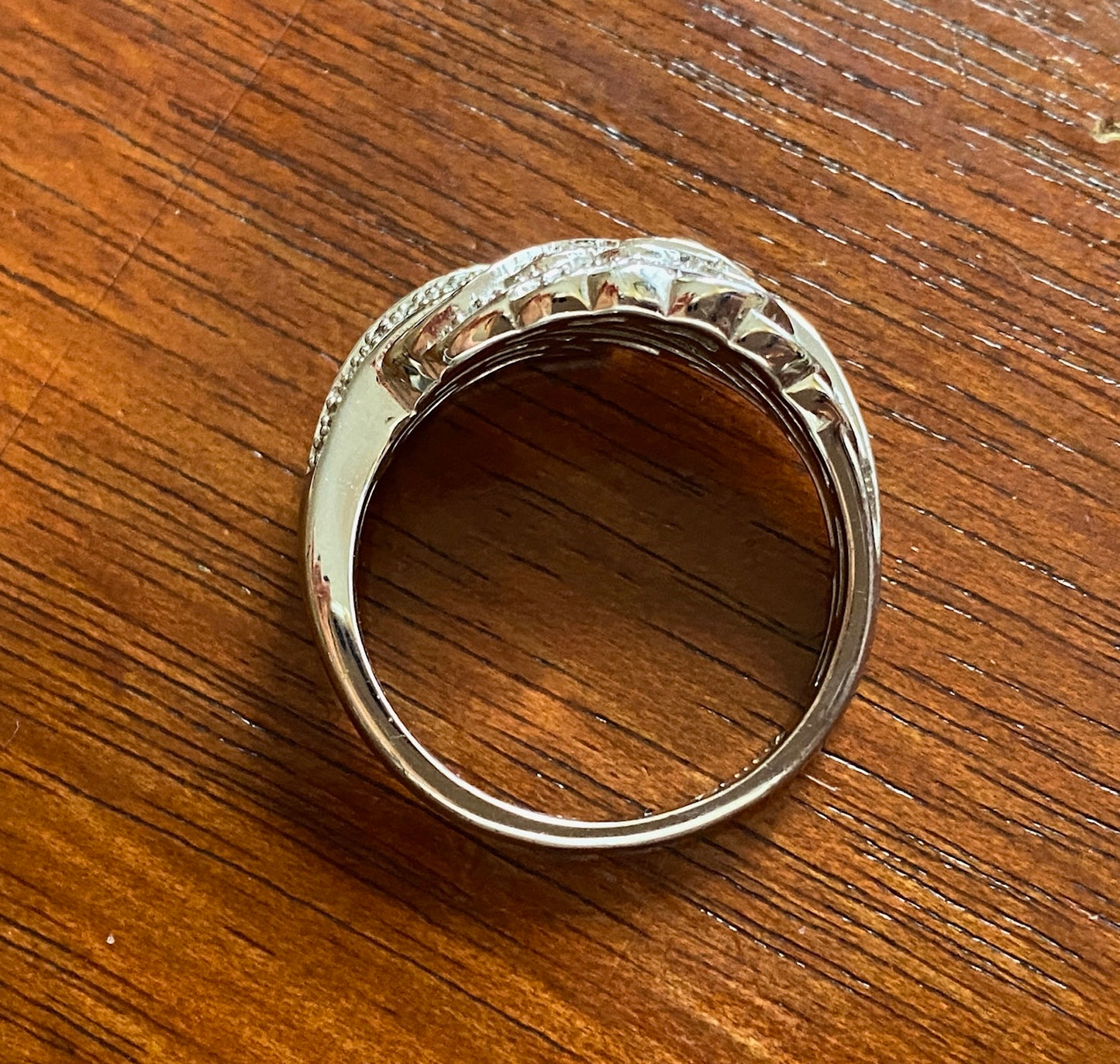 Designer Affinity Sterling Silver 925 Diamond Wing Ring Sz 9