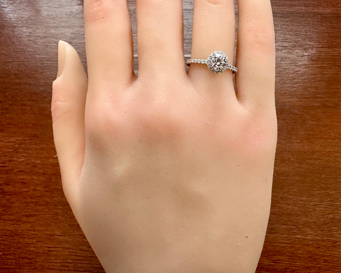 Zales 14k White Gold 1ctw Diamond Halo Engagement Ring Sz 4.5